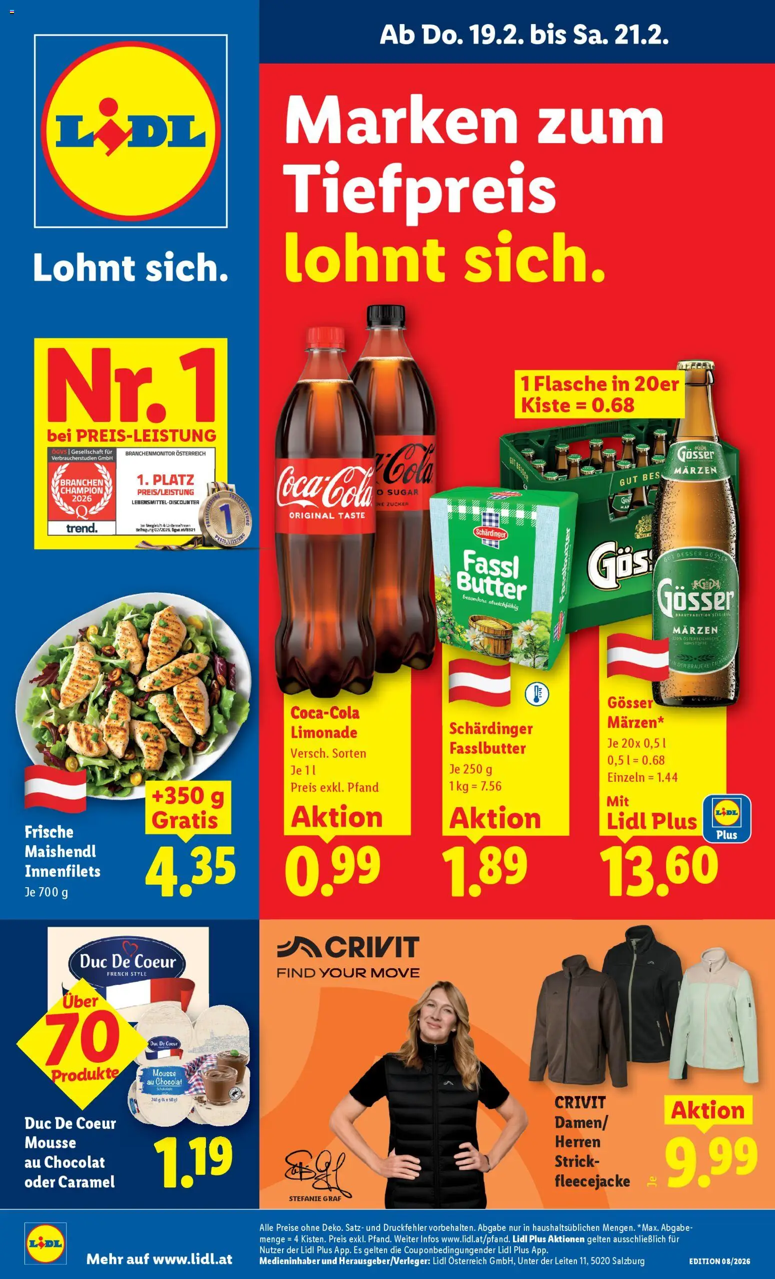 Lidl Flugblatt - Oberpullendorf, Güssing, Oberwart gültig ab 19.02.2026 | Seite: 1