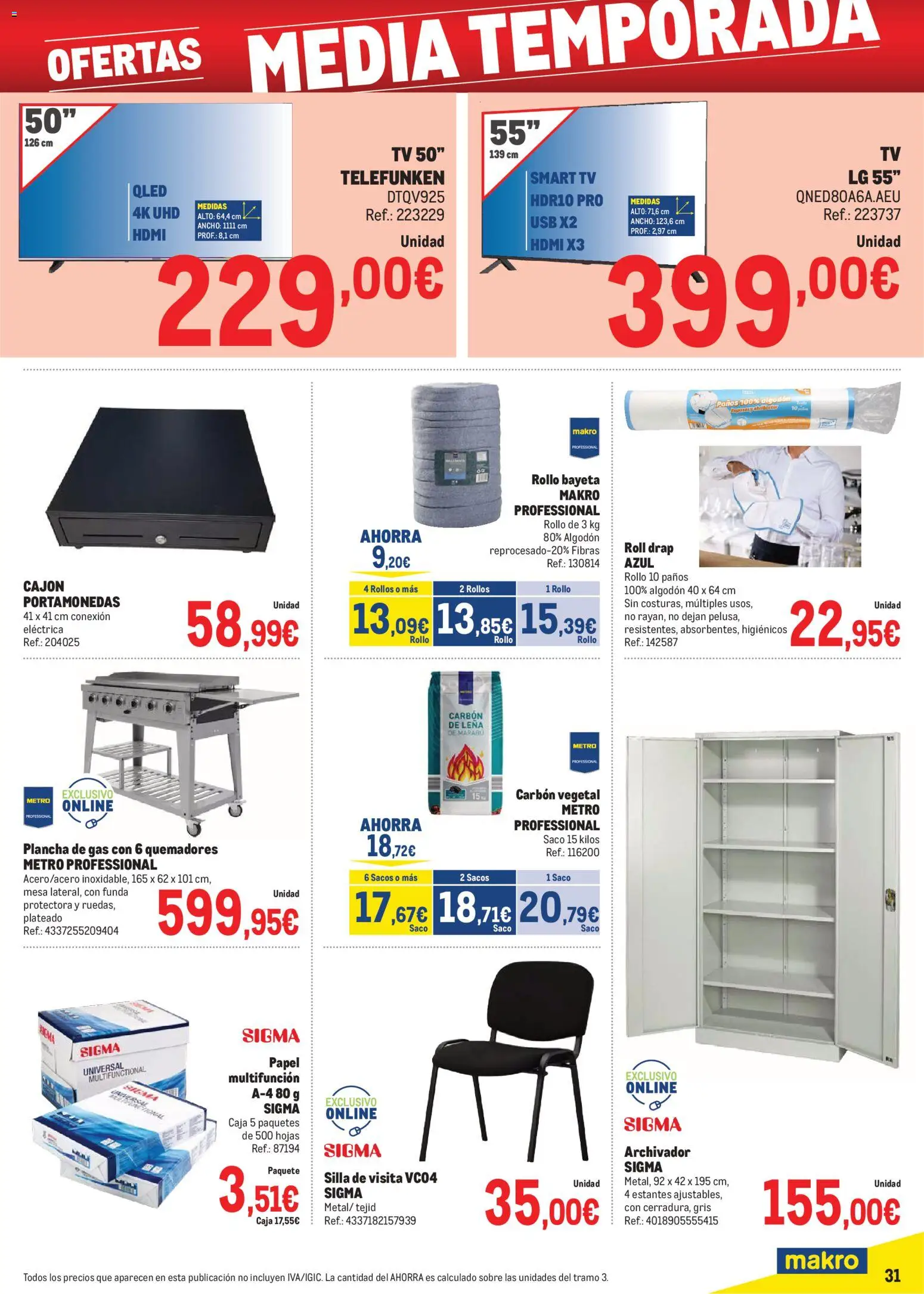 Makro - Precios Norte │ válido desde el 02.02.2026 | Página: 31 | Productos: Archivador, USB, Plancha, Mesa
