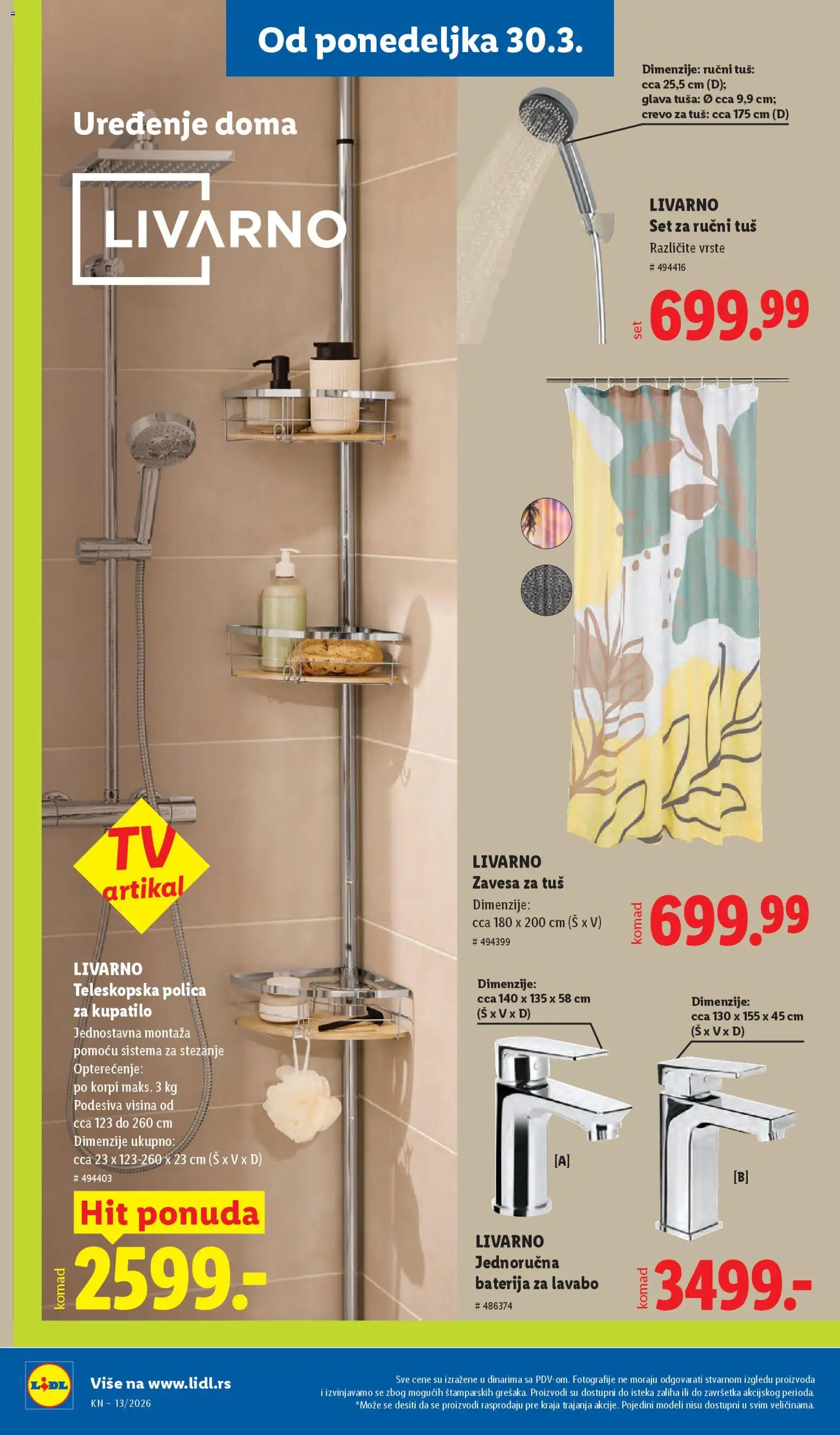 Lidl katalog - važi od 26.03.2026 | Strana: 68 | Proizvode: Polica, Lavabo, Kupatilo, Zavesa
