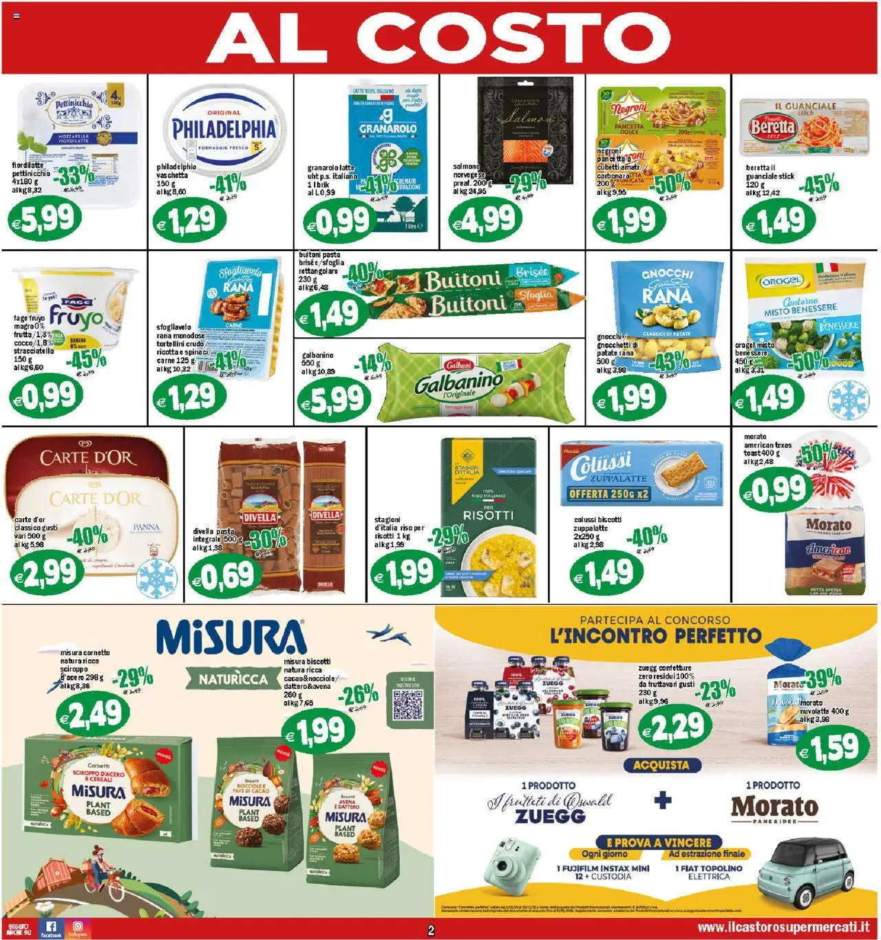 Volantino Il Castoro del 17.09.2025 | Pagina: 2 | Prodotti: Cornetto, Latte, Pasta, Nocciole