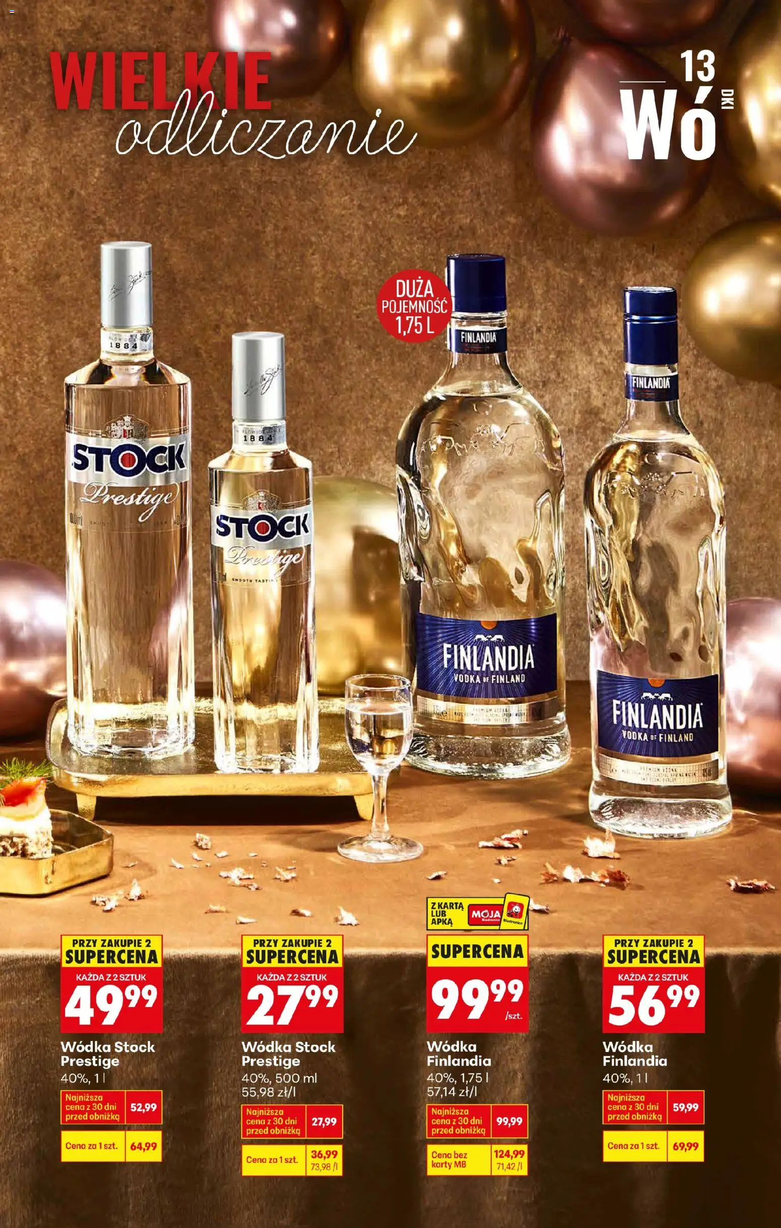 Biedronka gazetka - Czas na toast od 27.12.2025 | Strona: 15 | Produkty: Karta, Wódka finlandia, Wódka Stock, Wódka