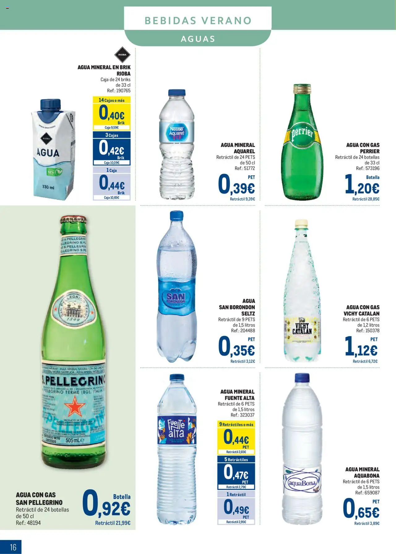 Makro - Bebidas Especial Verano Canarias │ válido desde el 04.08.2025 | Página: 16 | Productos: Agua con gas, Agua mineral, Caja
