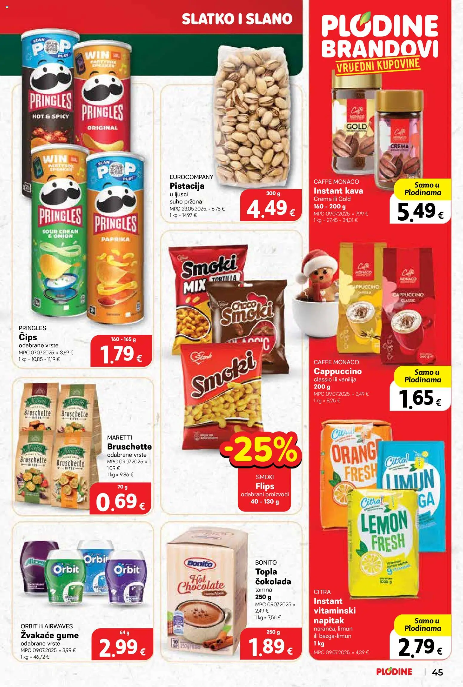 Plodine katalog | vrijedi od 17.12.2025 | Stranica: 45 | Proizvodi: Flips, Čokolada, Limun, Cappuccino