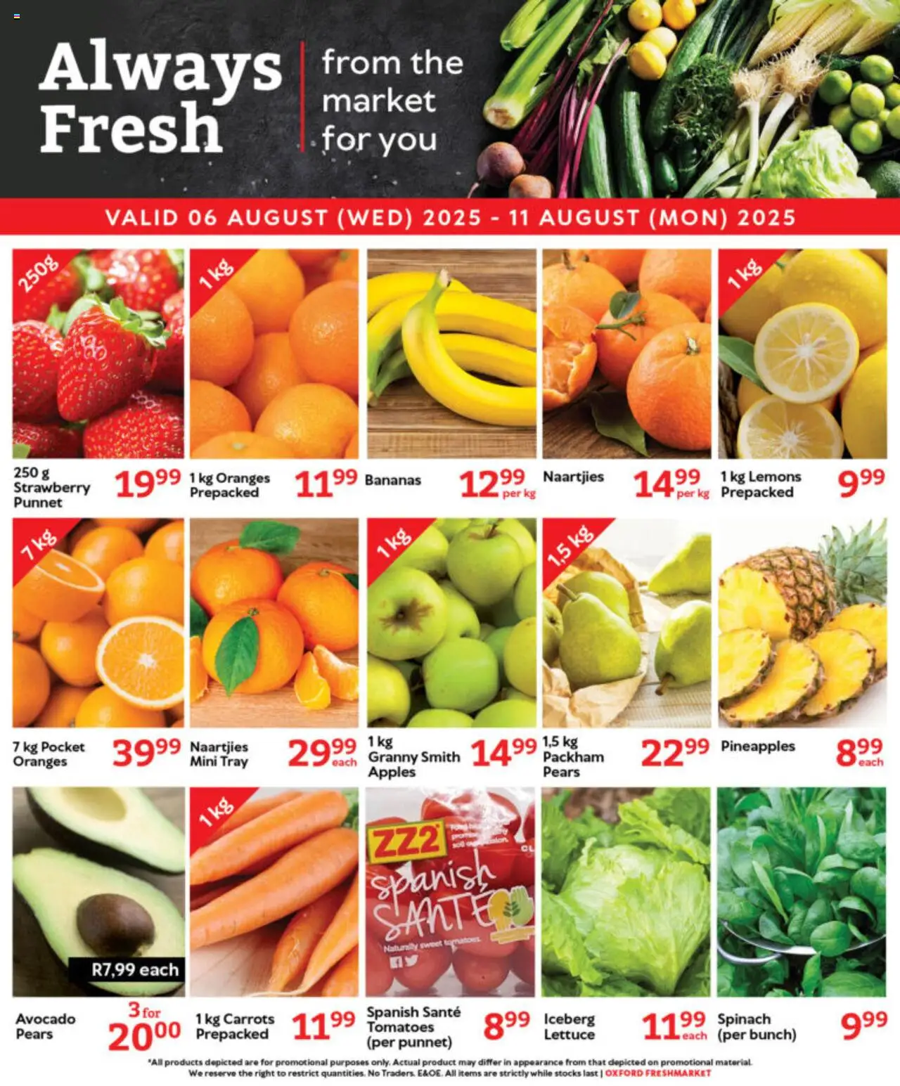 Oxford Freshmarket Specials │ valid from 06.08.2025 | Page: 6 | Products: Apples, Tomatoes, Carrots, Lettuce