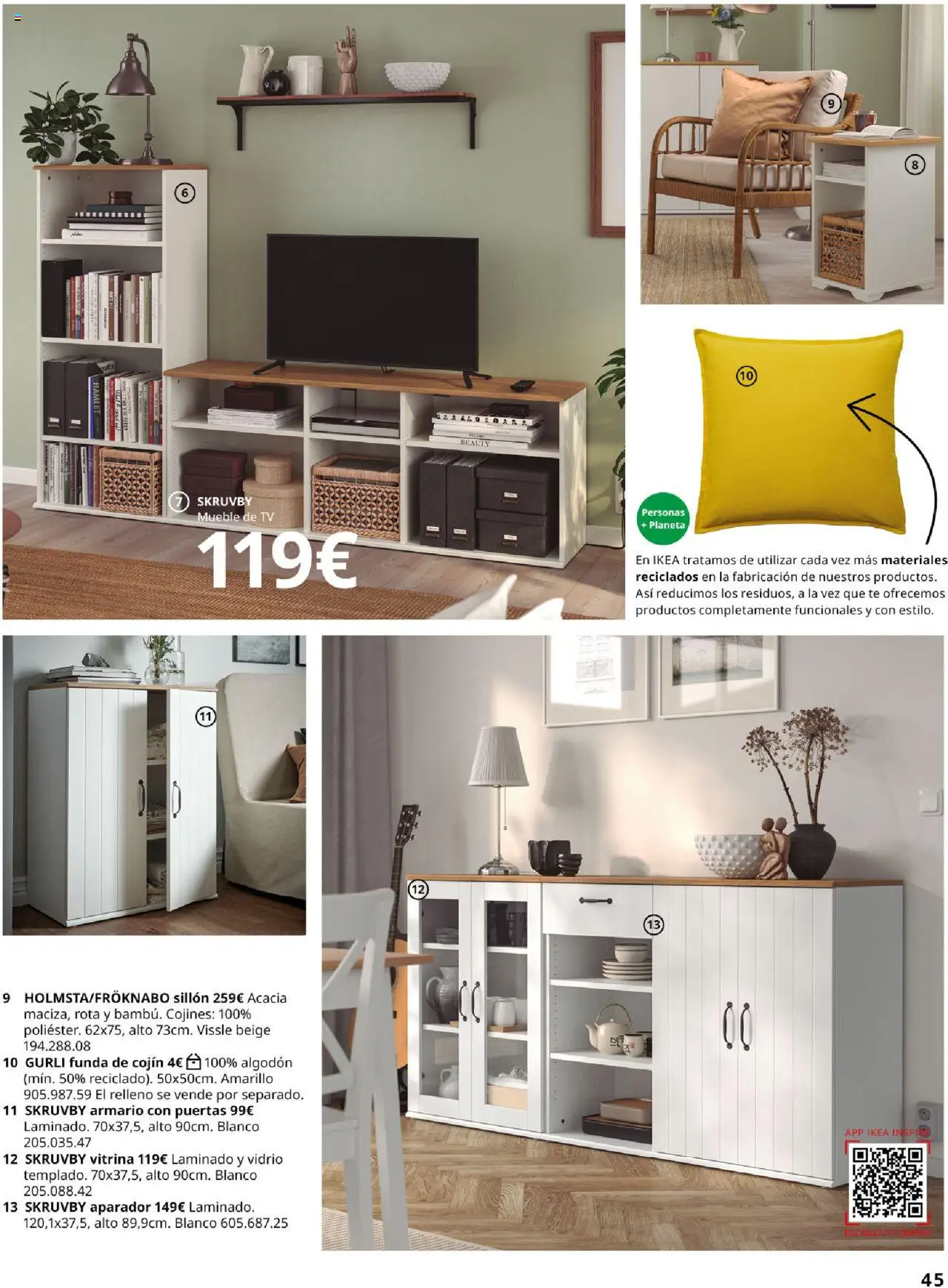 Catálogo IKEA Salones │ válido desde el 17.02.2025 | Página: 45 | Productos: Funda, Funda de cojín, Armario, Aparador