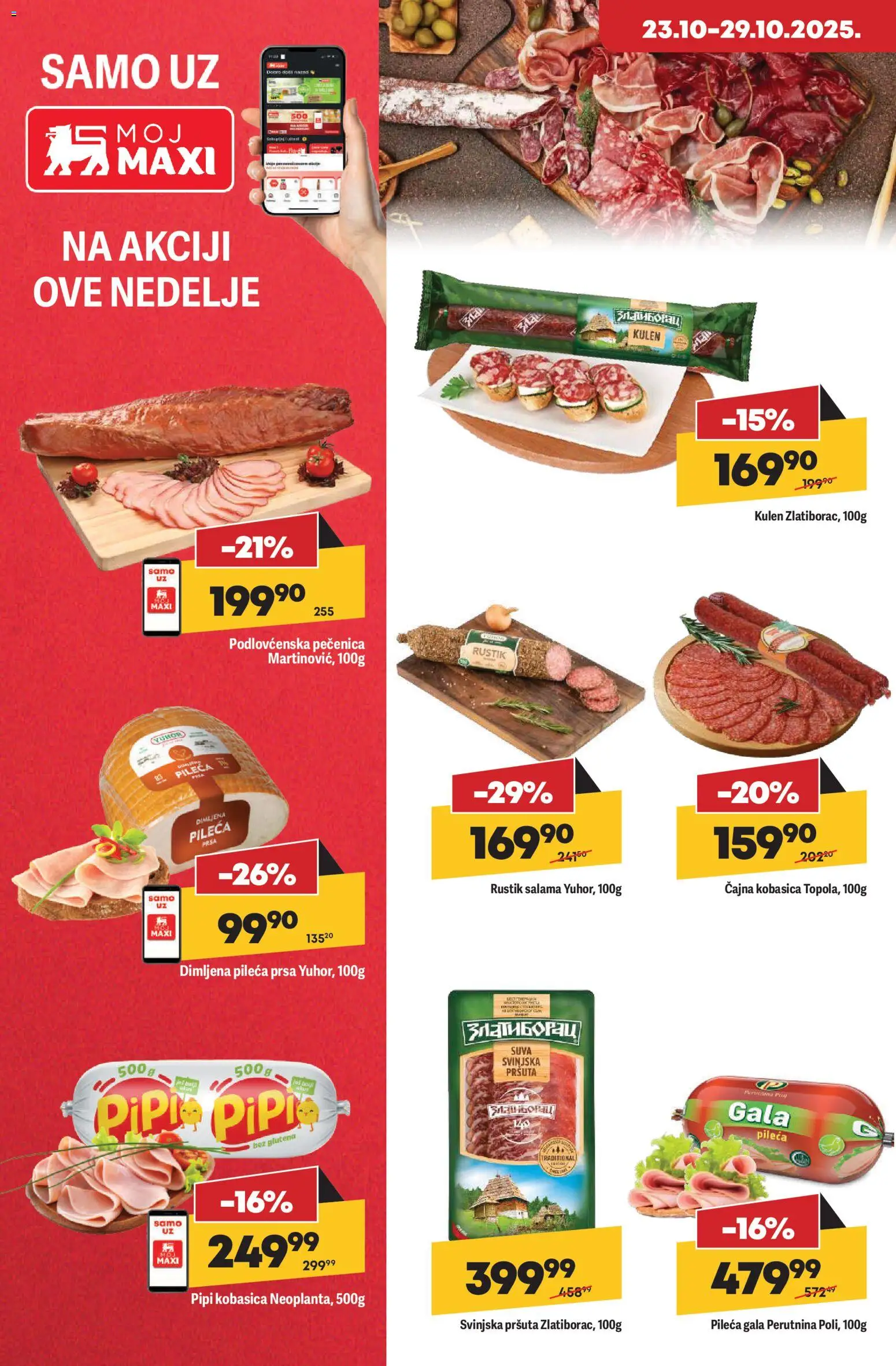 Mega Maxi katalog - važi od 23.10.2025 | Strana: 10 | Proizvode: Pileća prsa, Kulen, Kobasica, Pečenica