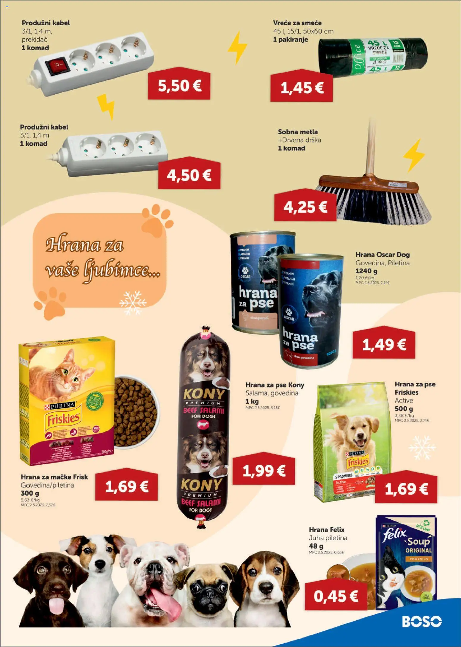 Boso katalog | vrijedi od 04.12.2025 | Stranica: 15 | Proizvodi: Piletina, Govedina, Vreće za smeće, Hrana za mačke