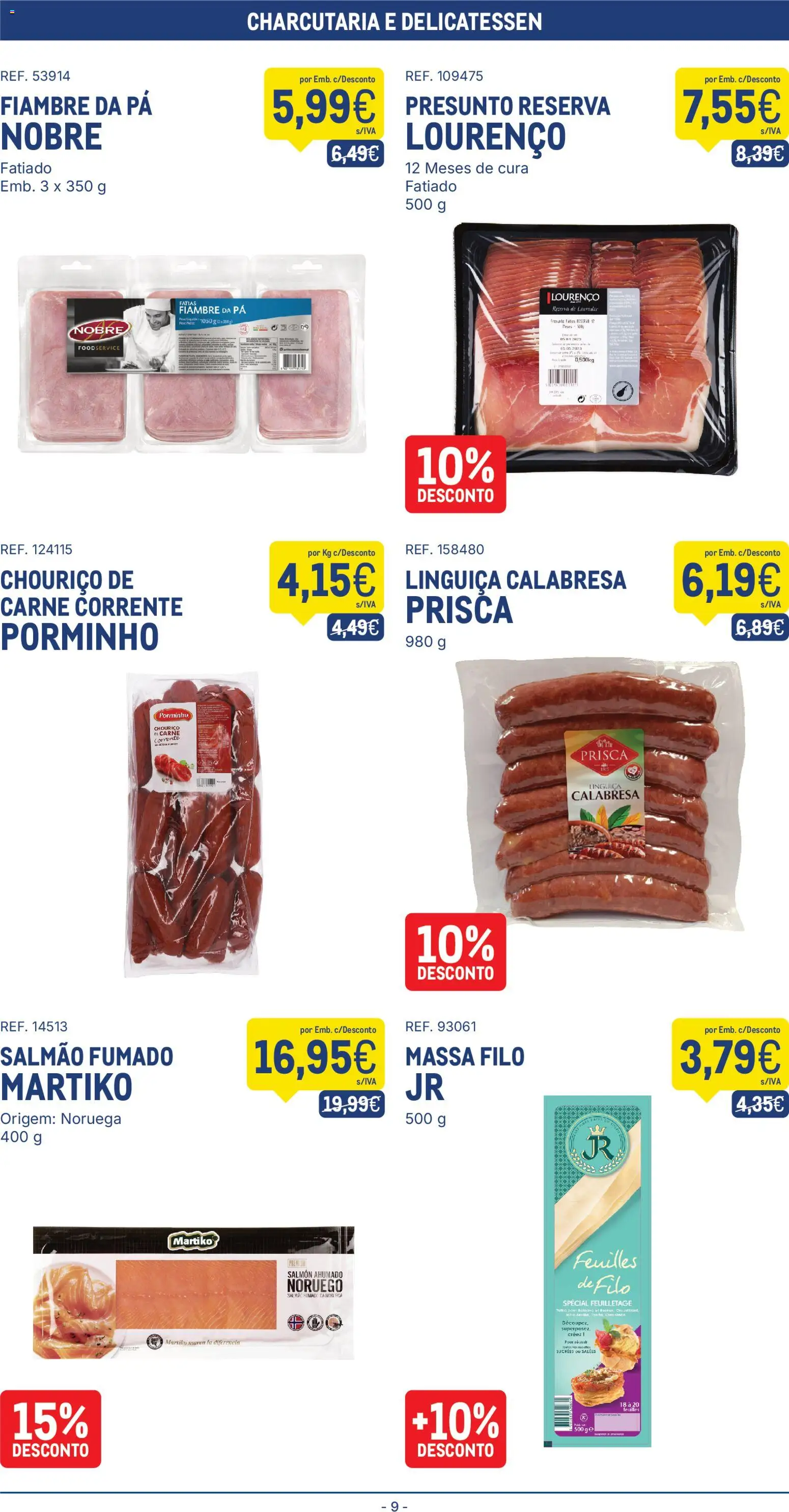 Makro folheto │ válido de 13.01.2026 | Página: 9 | Produtos: Salmão, Linguiça, Carne, Pá