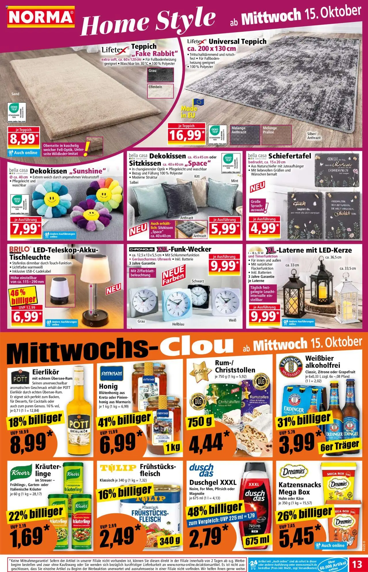 Norma Prospekt 	 – gültig ab 13.10.2025 | Seite: 13 | Produkte: Erdinger, Grapefruit, Zitrone, Fleisch