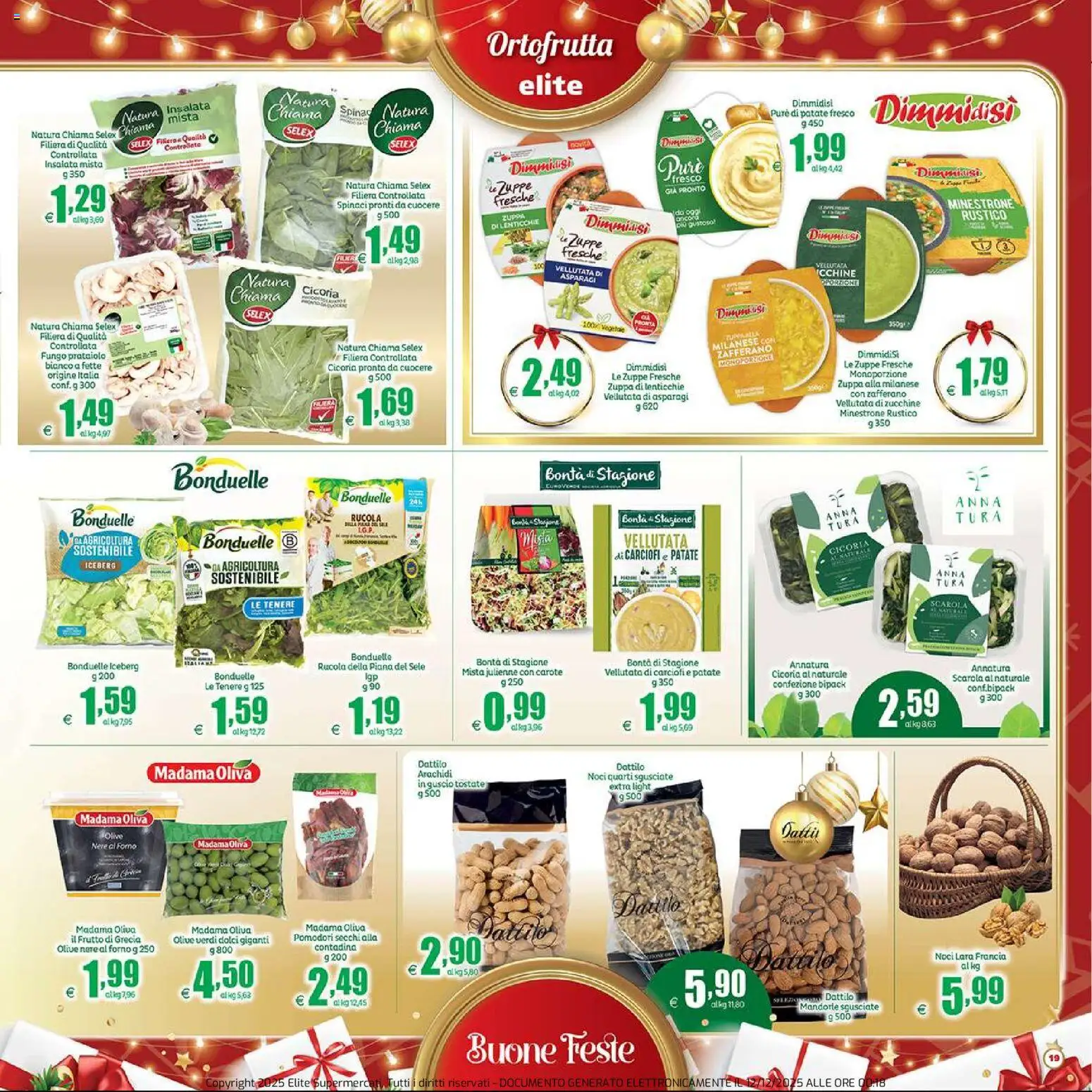 Volantino Elite Supermercati del 12.12.2025 | Pagina: 19 | Prodotti: Minestrone, Lenticchie, Arachidi, Forno