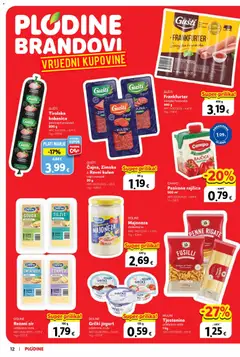 Katalog Plodine - Pregled kataloga iz trgovine Plodine, vrijedi od 11.02.2026 | Stranica: 12 | Proizvodi: Jogurt, Hrenovke, Kulen, Gouda