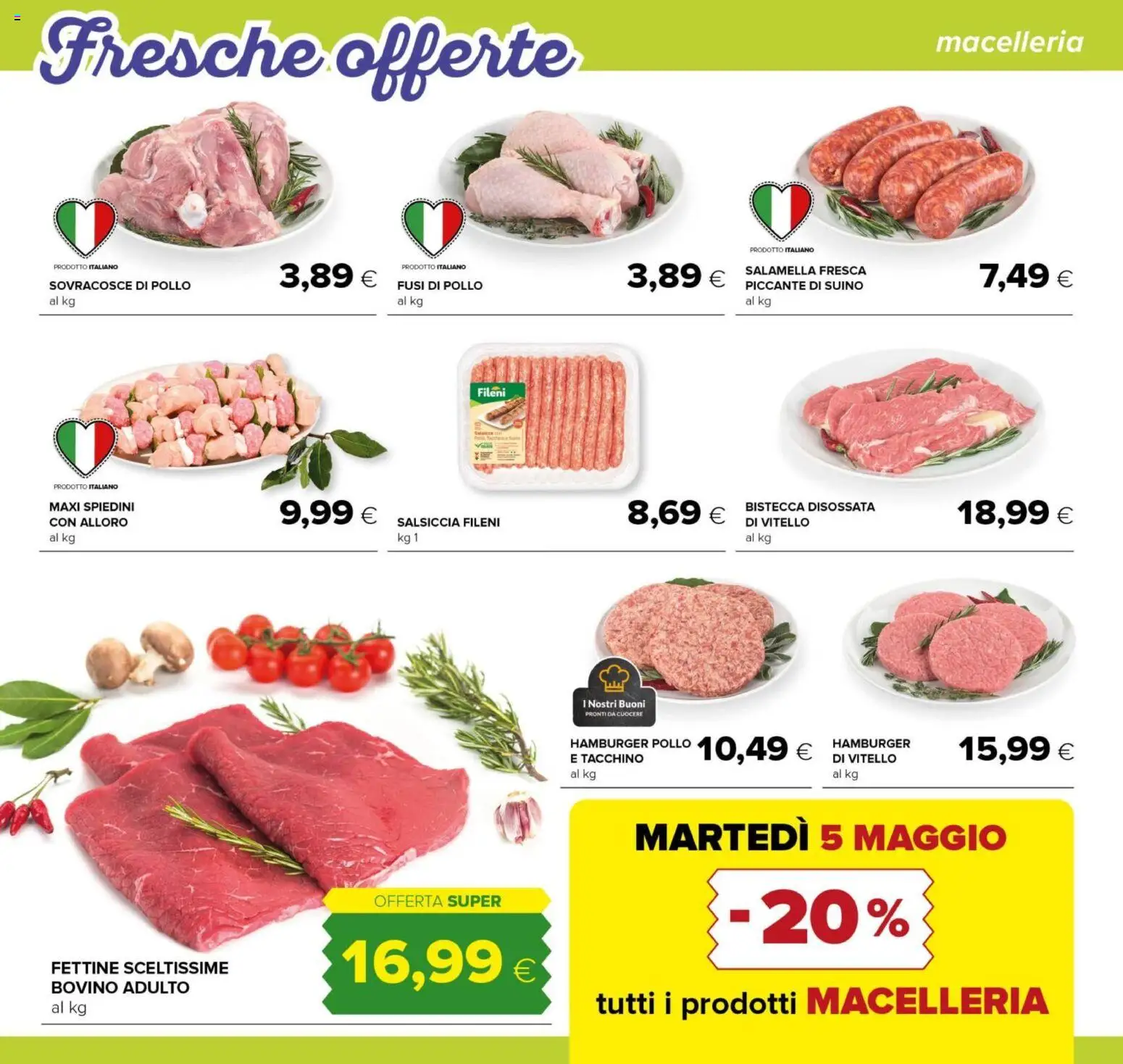Volantino Oasi del 23.04.2026 | Pagina: 6 | Prodotti: Tacchino, Salsiccia, Vitello, Hamburger