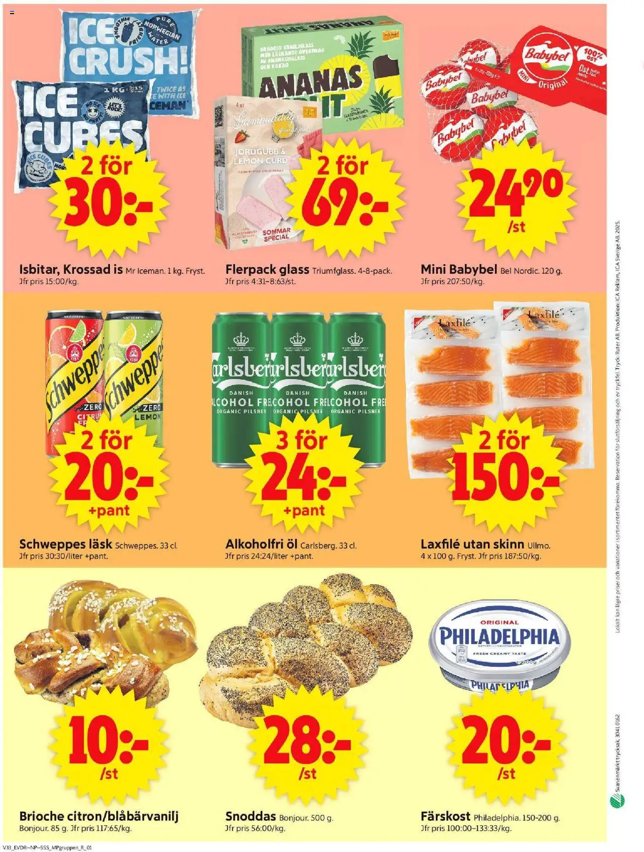 ICA Supermarket reklamblad aktuell från 11.08.2025 | Sida: 10 | Produkter: Ost, Öl, Ananas, Glass