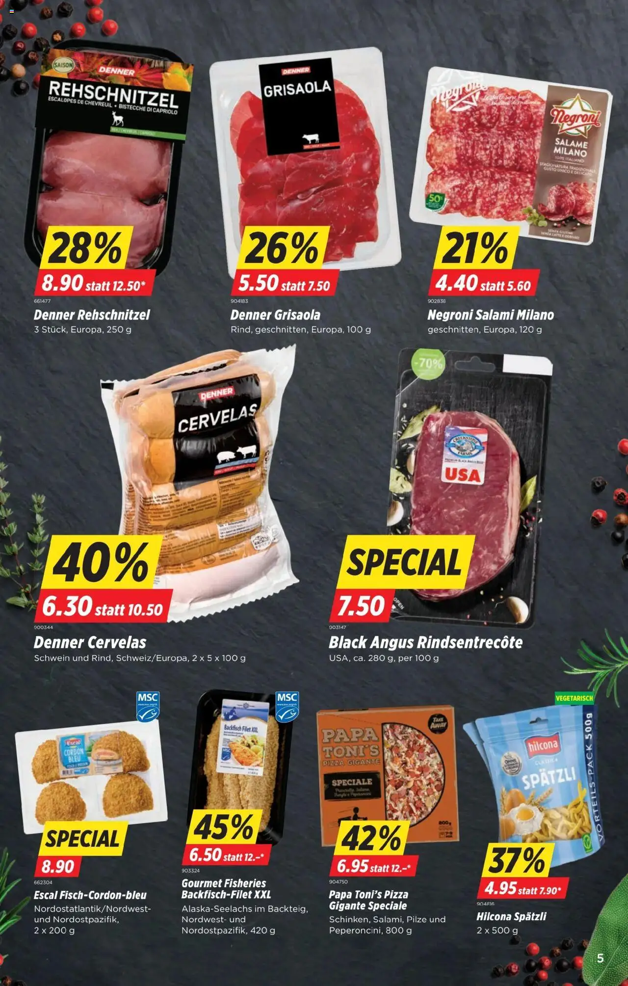 Denner Aktionen – gültig ab 30.09.2025 | Seite: 5 | Produkte: Salami, Pizza