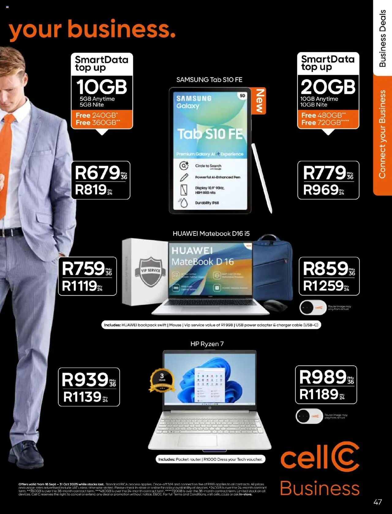 New Cell C catalogue – valid from 16.09.2025 | Page: 47 | Products: Cable, Adapter, Charger, Stock