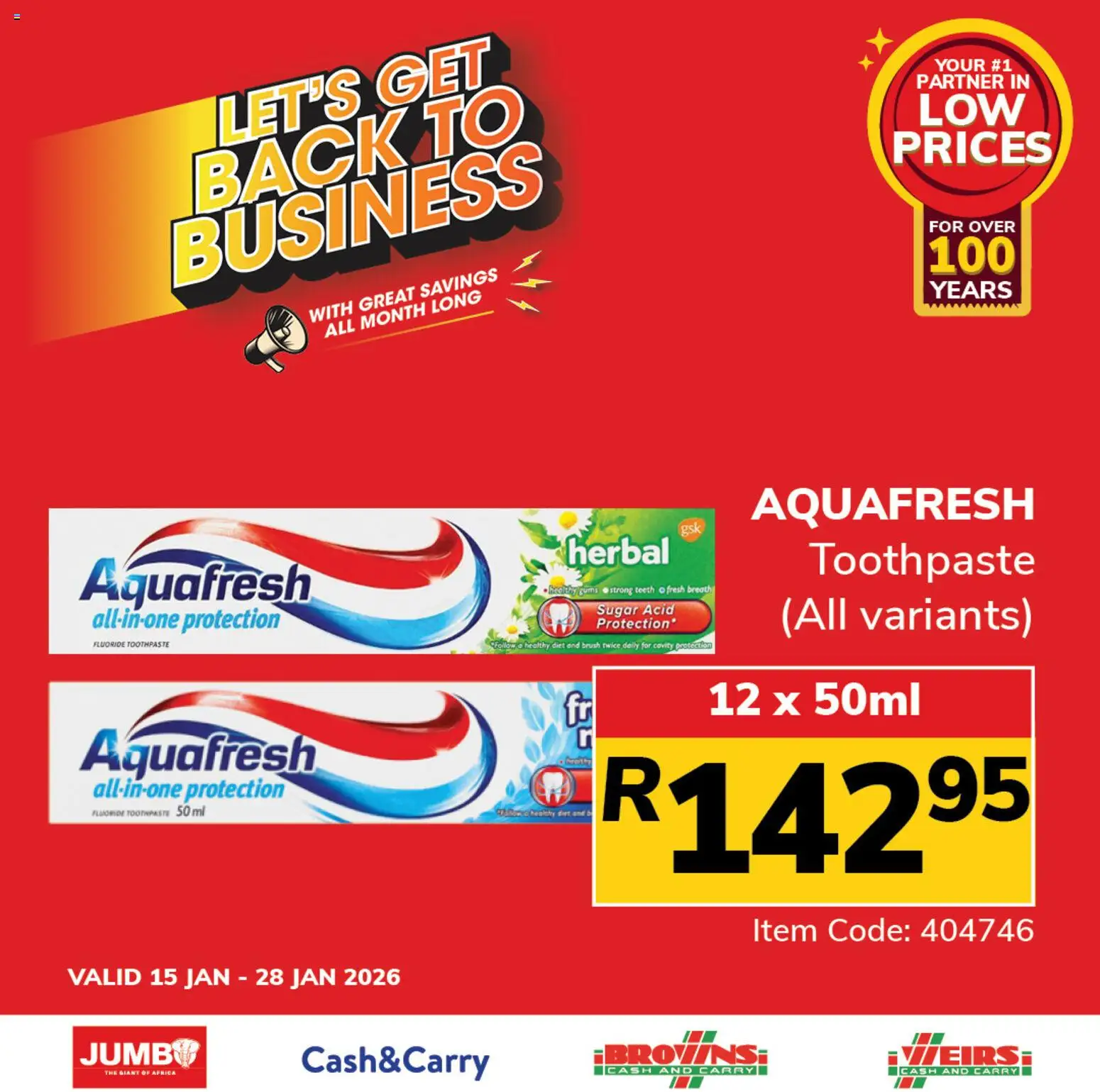 New Jumbo catalogue – valid from 15.01.2026 | Page: 6 | Products: Brush, Toothpaste, Sugar