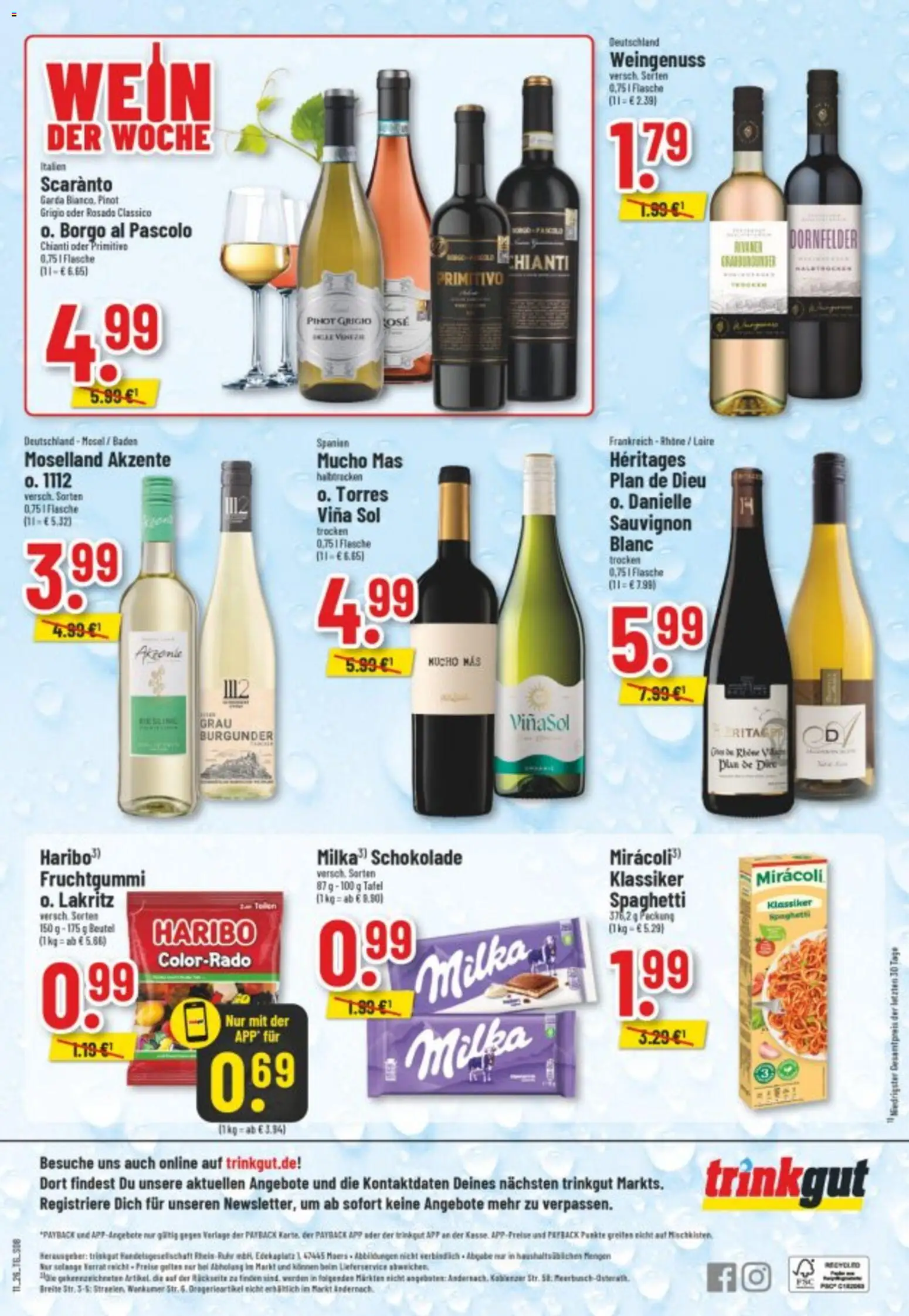 Trinkgut Prospekt 	 – gültig ab 09.03.2026 | Seite: 10 | Produkte: Haribo, Schokolade, Milka, Wein