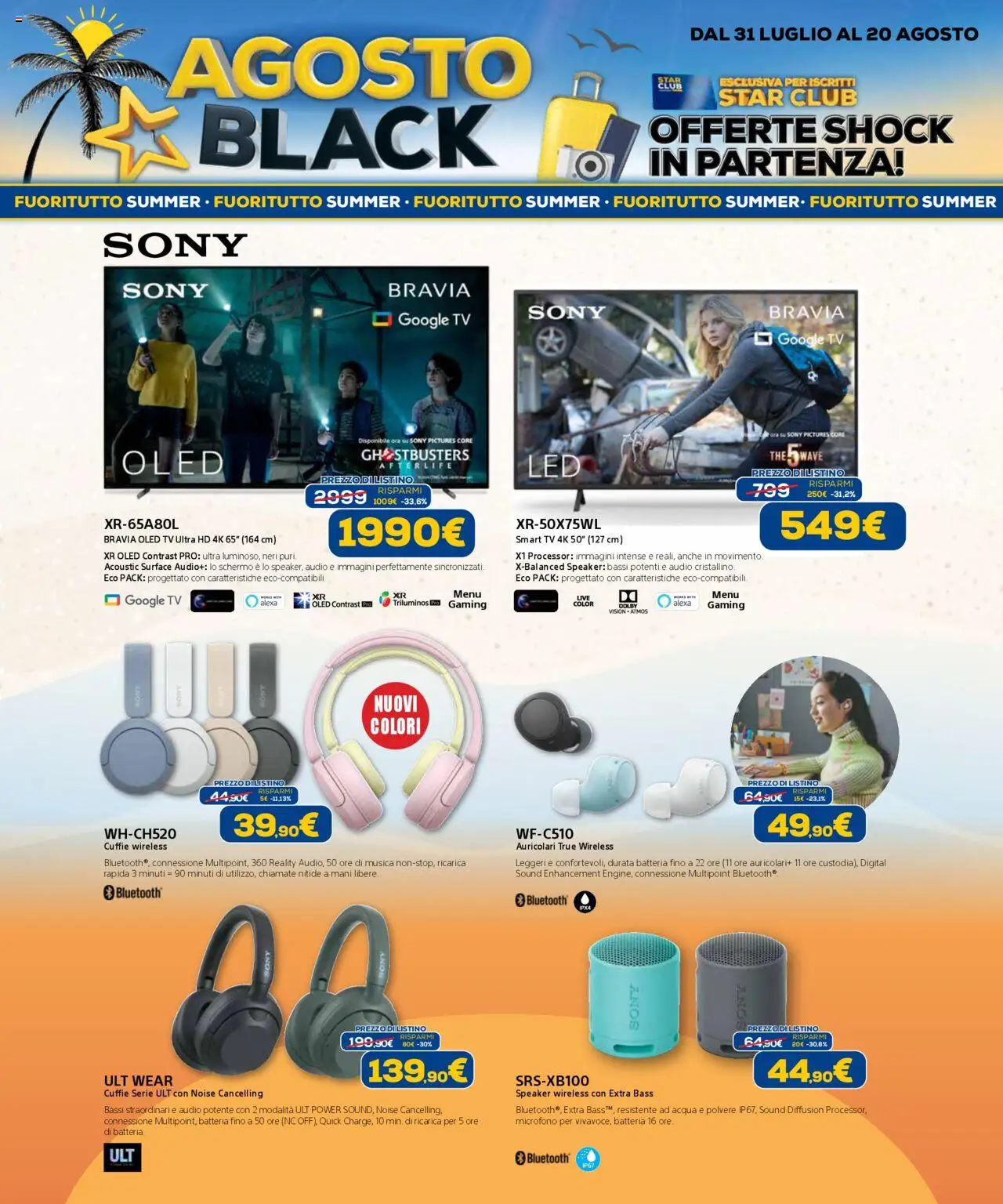 Volantino Euronics del 31.07.2025 | Pagina: 22 | Prodotti: Acqua, The, Audio, Cuffie