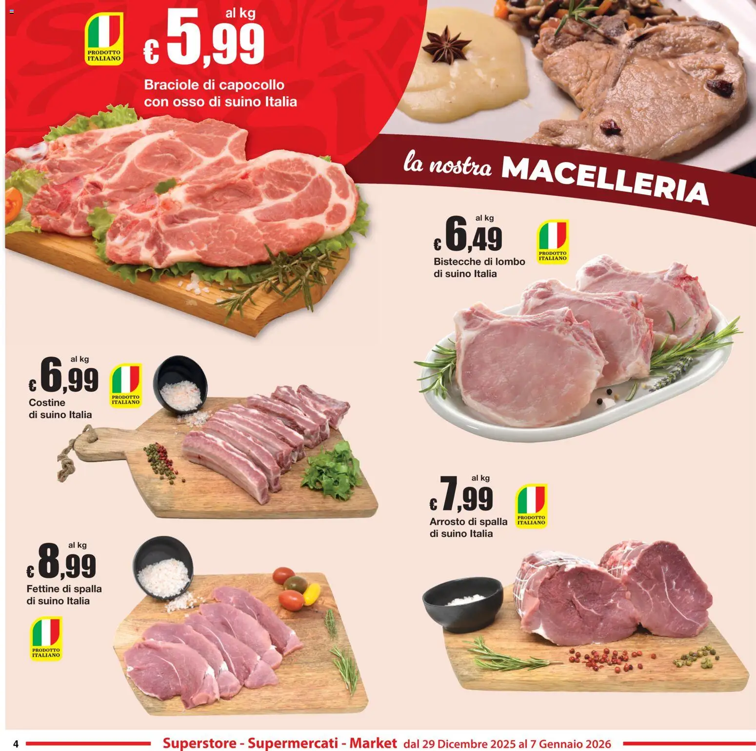 Volantino Sì con Te del 29.12.2025 | Pagina: 4 | Prodotti: Arrosto, Suino