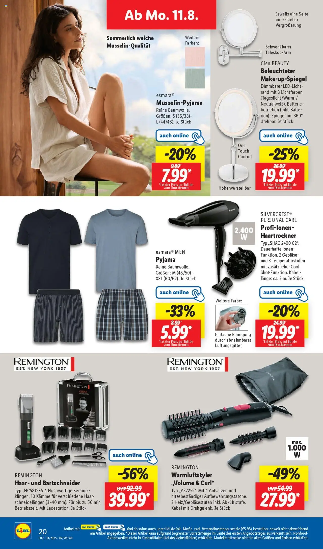 Lidl Prospekt Trier - gültig ab dem 11.08.2025 | Seite: 30 | Produkte: Kabel, Haartrockner, Batterie, Pyjama