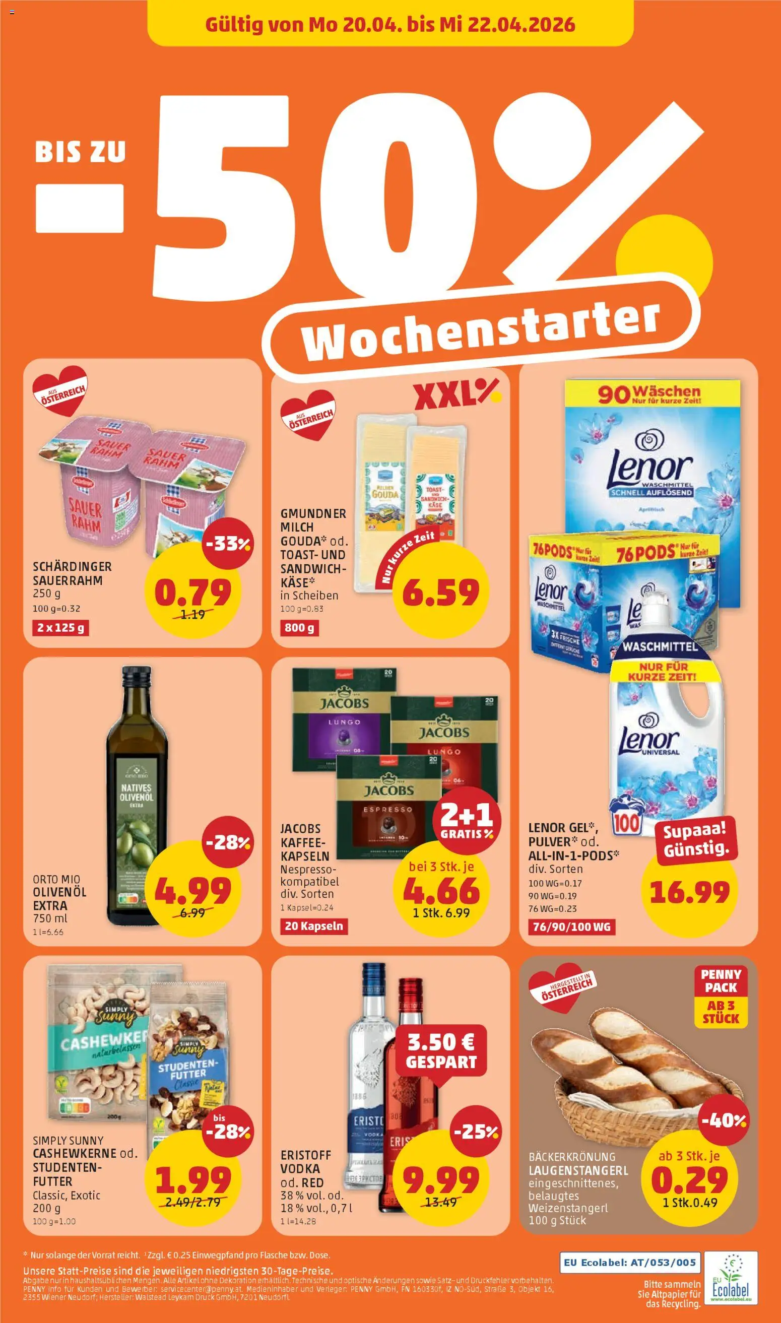 Penny Markt - Flugblatt gültig ab 16.04.2026 | Seite: 24 | Produkte: Milch, Käse, Kaffee, Sauerrahm