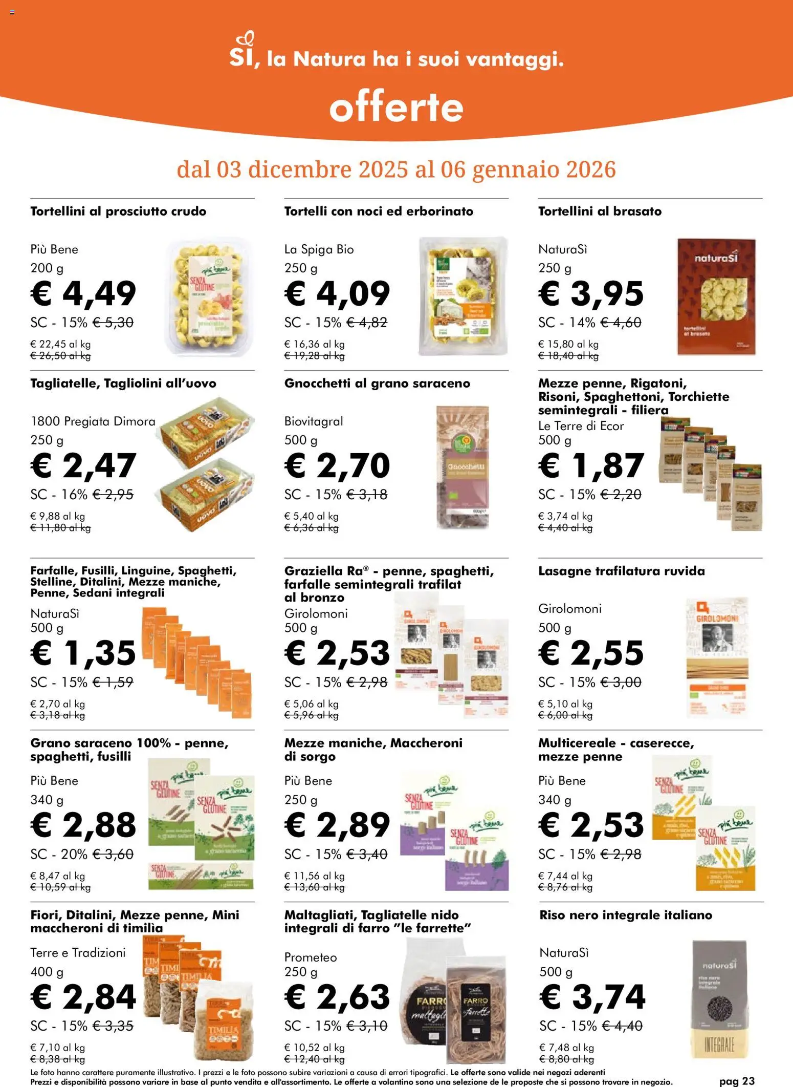 Volantino Natura Sì del 03.12.2025 | Pagina: 23