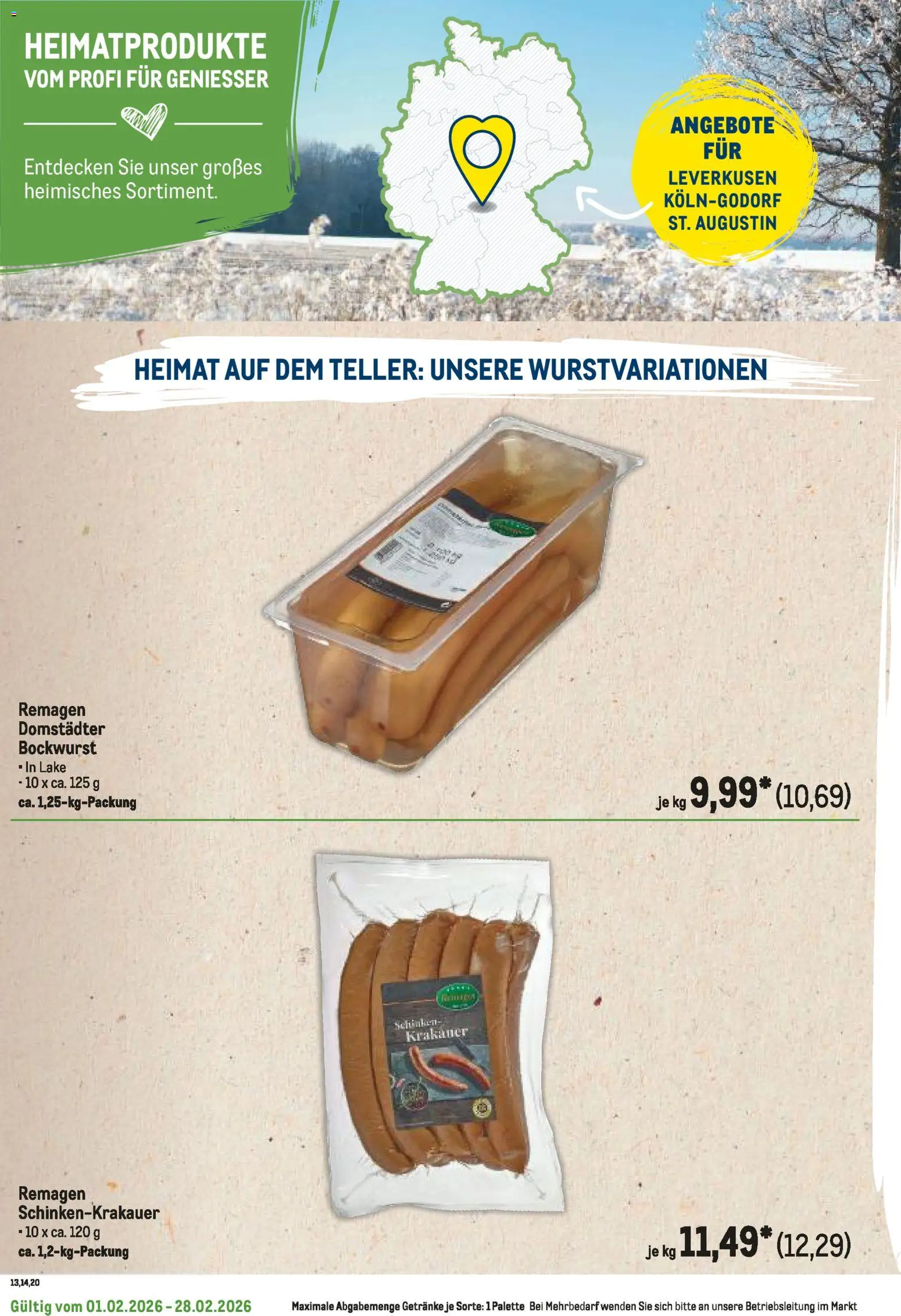 Metro Regionaler Flyer – gültig ab 01.02.2026 | Seite: 48 | Produkte: Bockwurst, Schinken