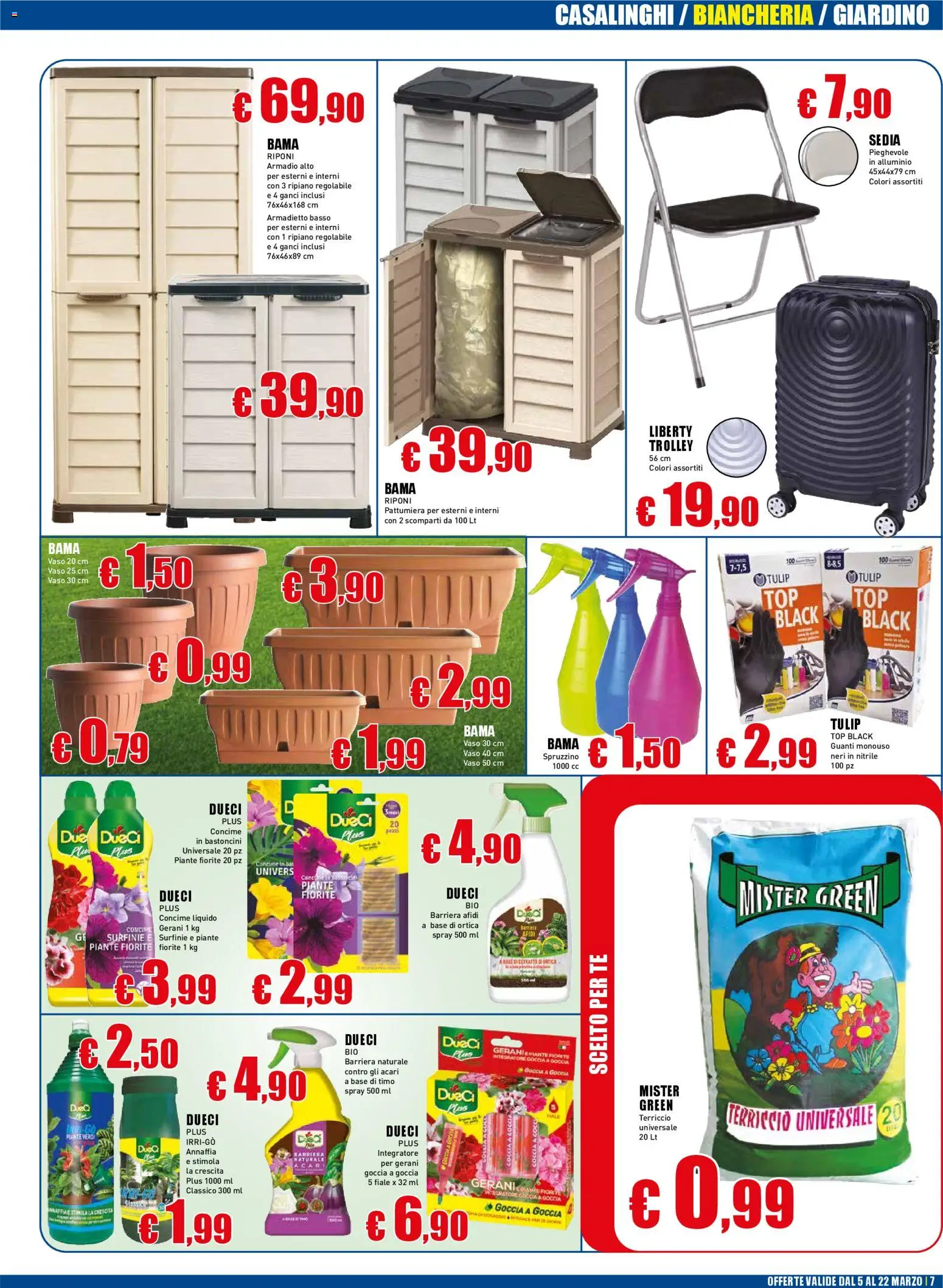 Volantino Casalandia del 05.03.2026 | Pagina: 7 | Prodotti: Top, Pattumiera, Terriccio, Armadietto