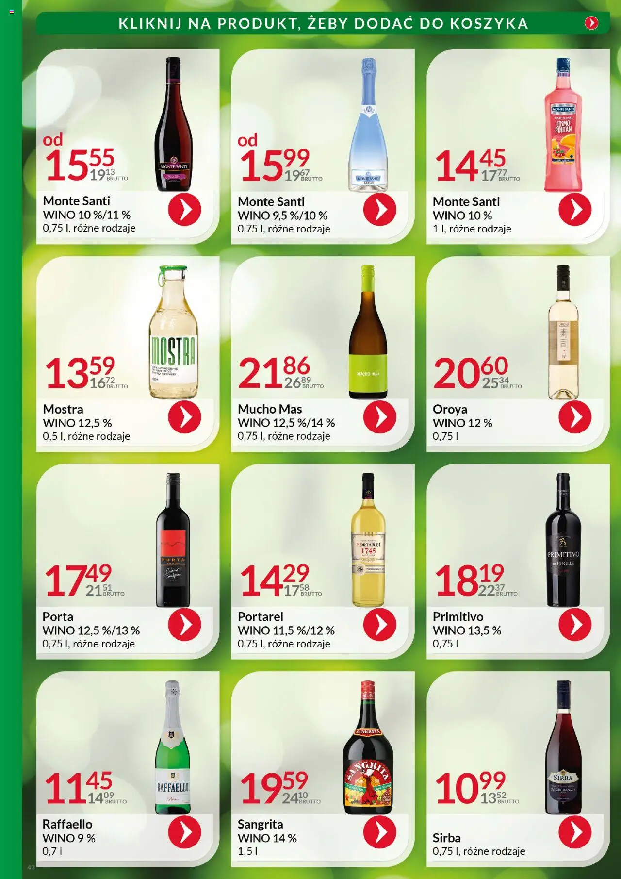 Eurocash Gazetka - Katalog Alkoholowy od 01.08.2025 | Strona: 43 | Produkty: Monte Santi, Wino