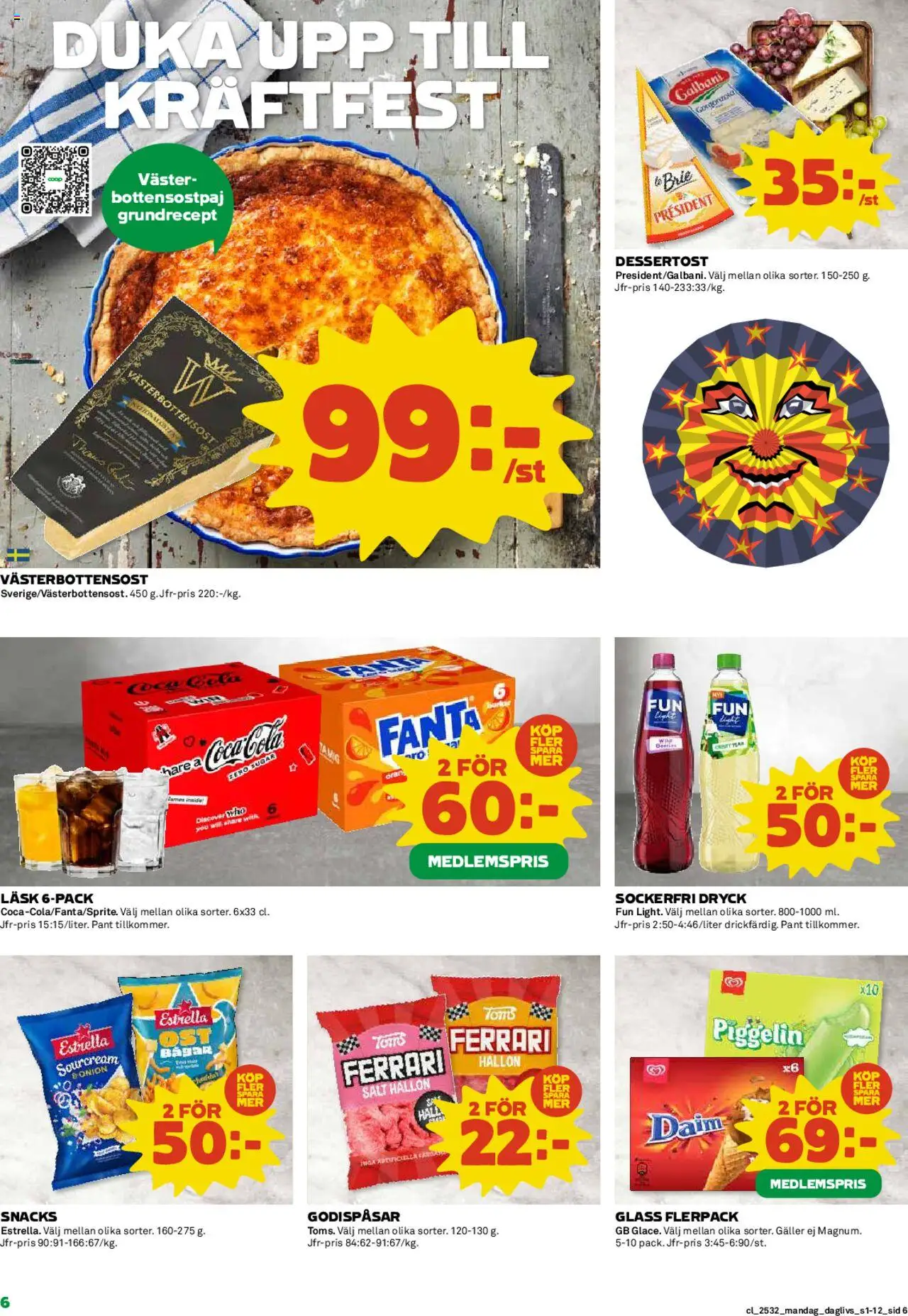 Coop Daglivs reklamblad aktuell från 04.08.2025 | Sida: 6 | Produkter: Salt, Fanta, Glass, Häll