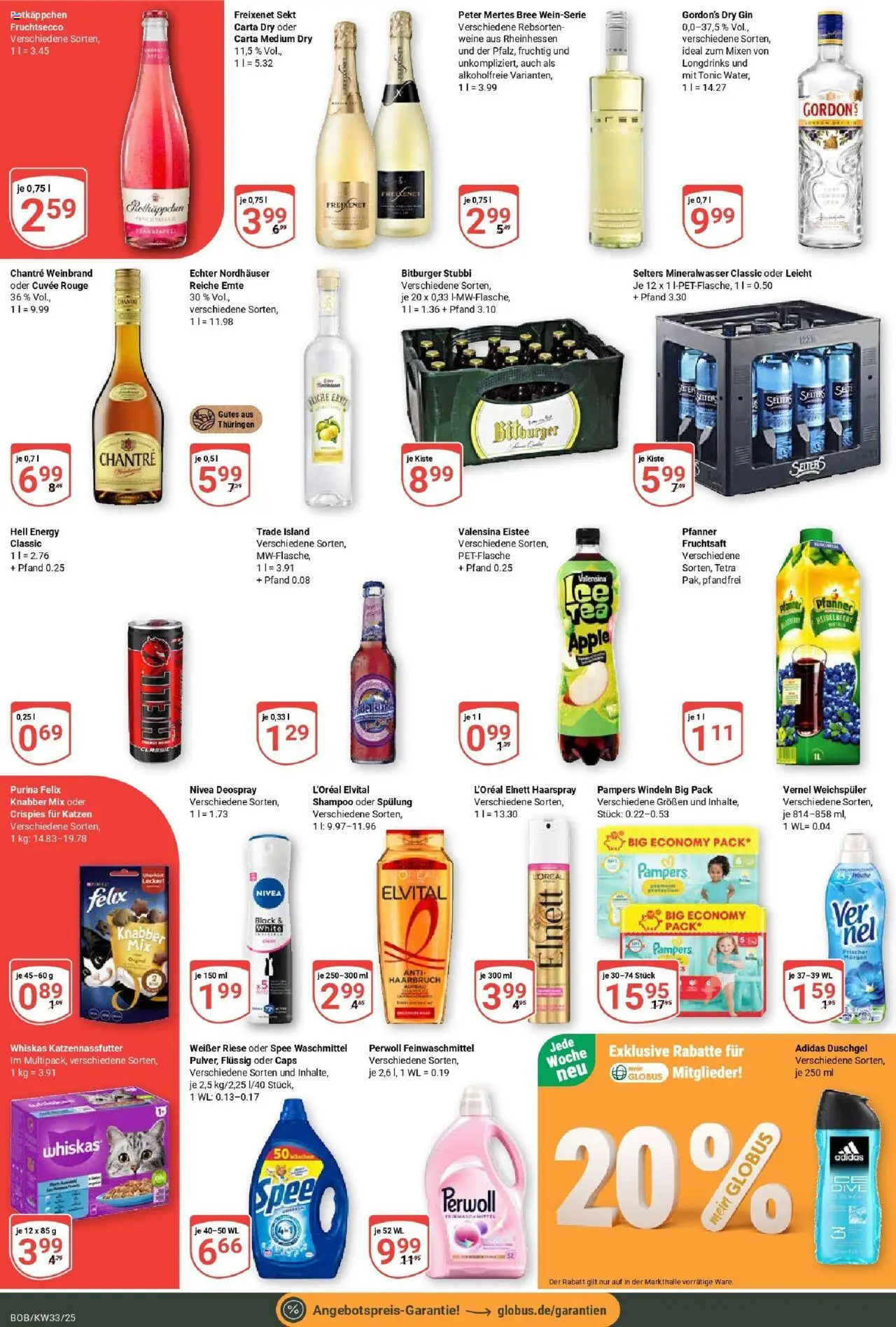 Globus prospekt Bobenheim-Roxheim	 - gültig ab dem 11.08.2025 | Seite: 9 | Produkte: Energy, Sekt, Mineralwasser, Whiskas