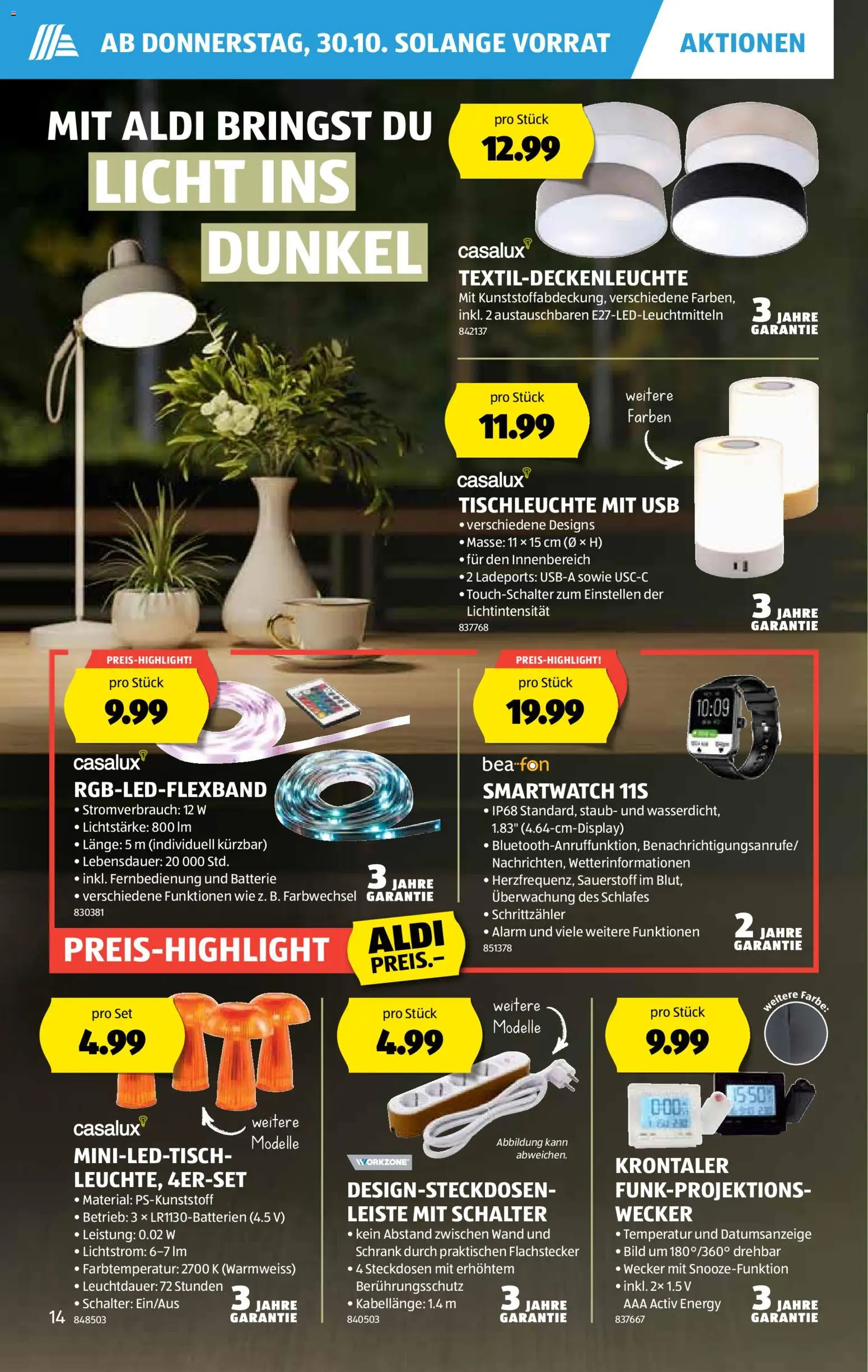 Aldi Aktionen – gültig ab 30.10.2025 | Seite: 15 | Produkte: Batterie, Schrank, Wecker, Usb