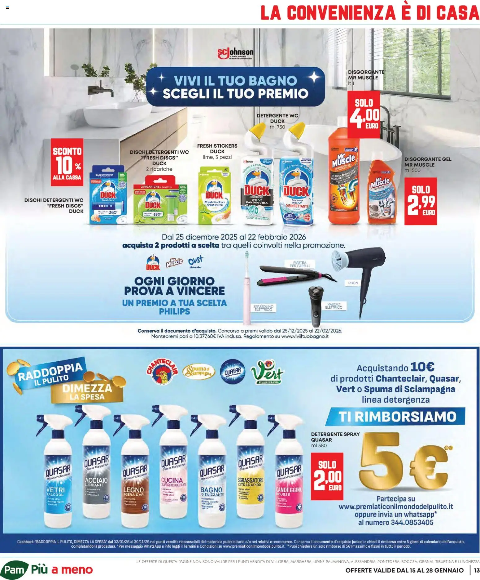 Volantino Panorama del 15.01.2026 | Pagina: 13 | Prodotti: Candeggina, Sgrassatore, WC, Bagno