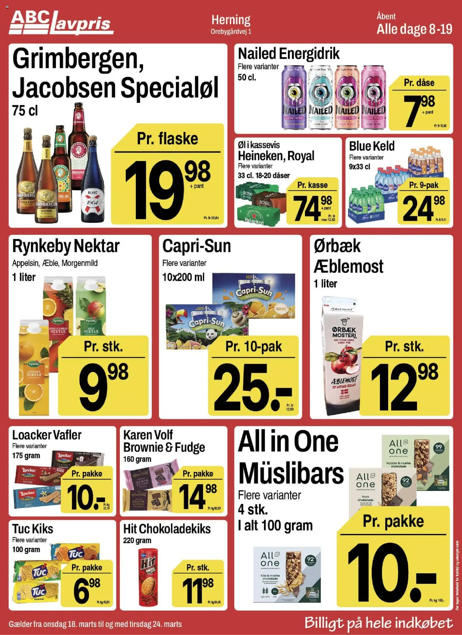 Abc Lavpris tilbudsavis – gyldig fra 18.03.2026 | Side: 9 | Produkter: Chokolade, Øl, Vafler, Chokoladekiks