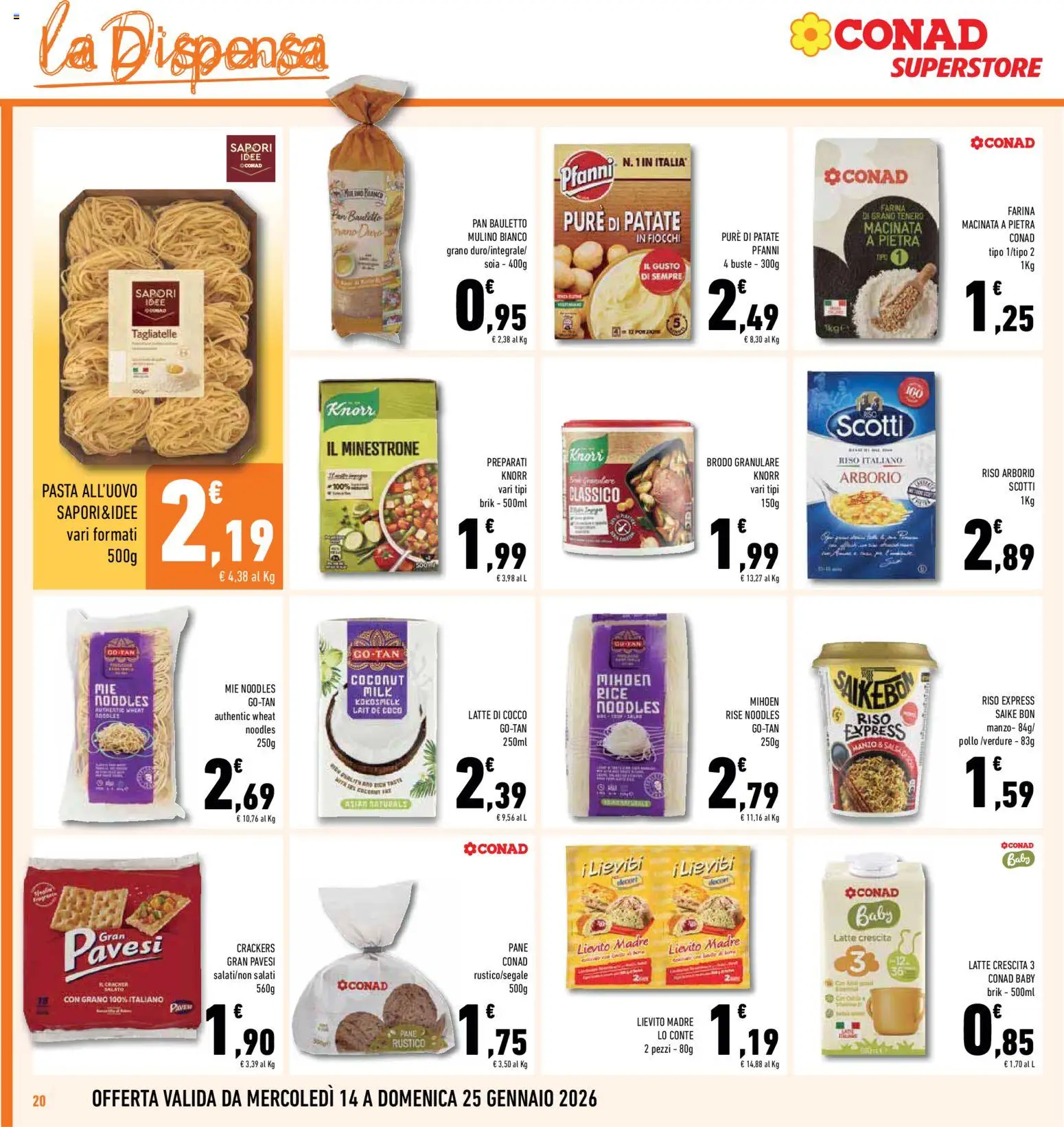 Volantino Conad del 14.01.2026 | Pagina: 20 | Prodotti: Pollo, Riso, Manzo, Cocco