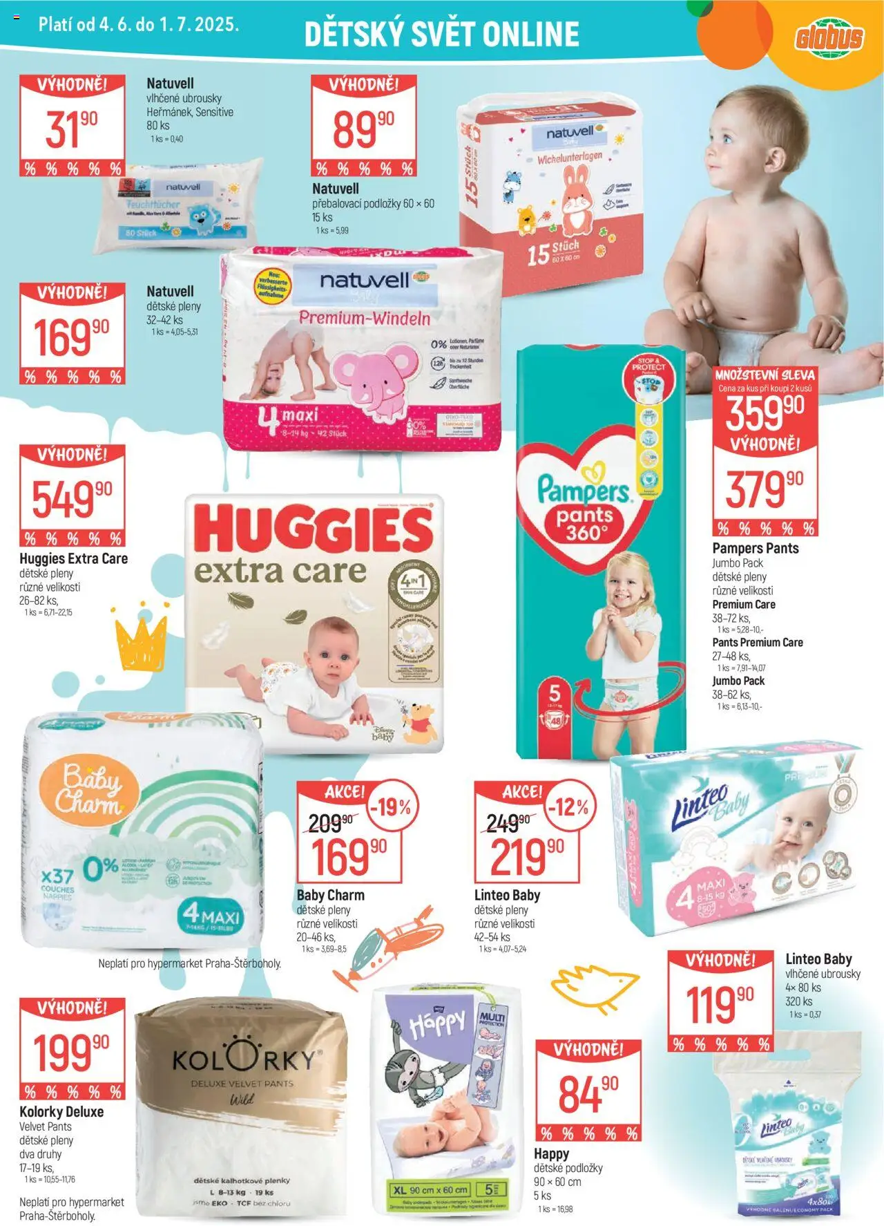 Globus leták - Trmice od 04.06.2025 | Strana: 18 | Produkty: Vlhčené ubrousky, Linteo Baby Vlhčené ubrousky, Deluxe, Dětské pleny