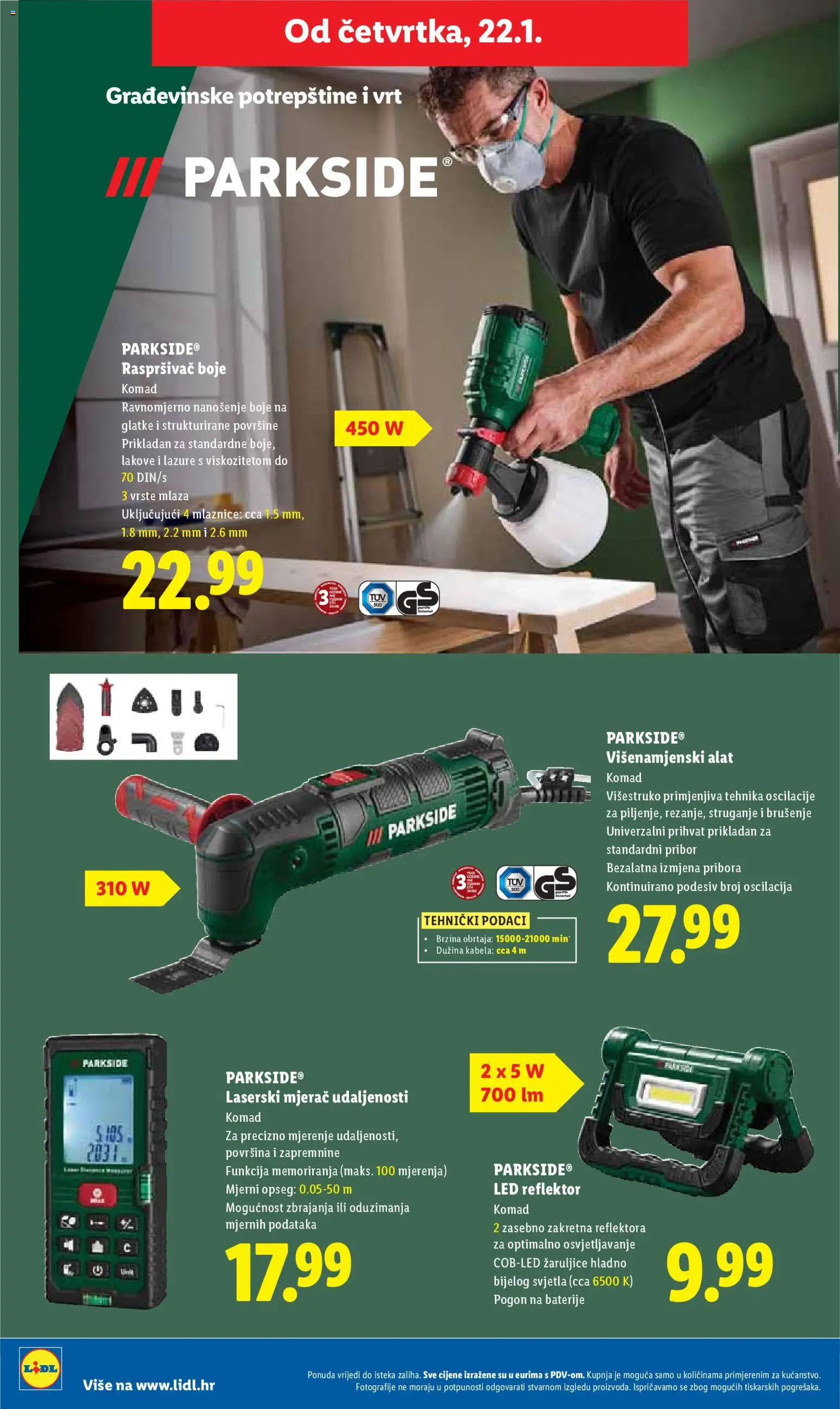 Lidl katalog | vrijedi od 19.01.2026 | Stranica: 42 | Proizvodi: Alat, Baterije, Reflektor, Parkside