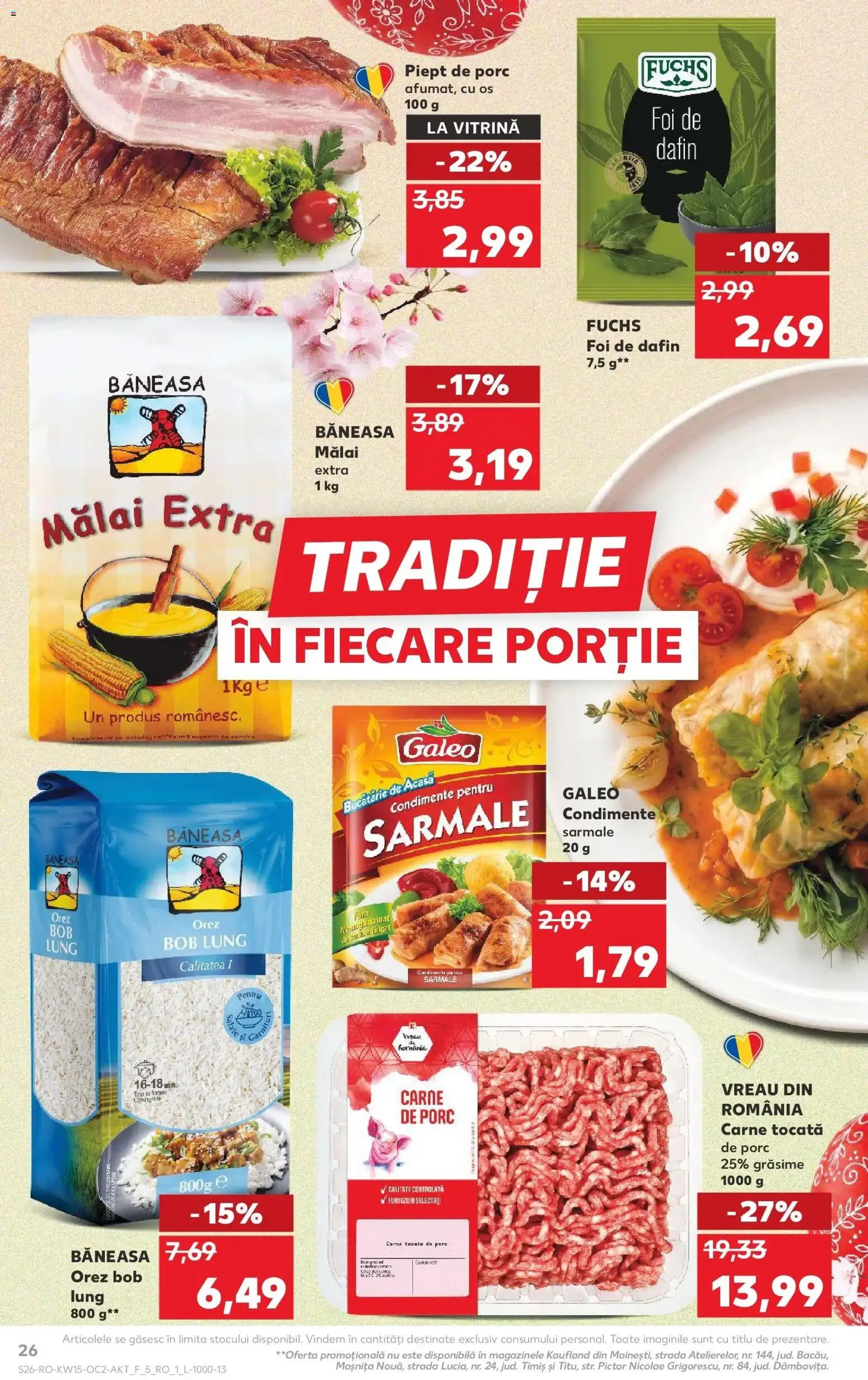 Noul catalog Kaufland – valabil de la 08.04.2026 | Pagină: 26 | Produse: Vitrină, Carne tocată, Mălai, Condimente