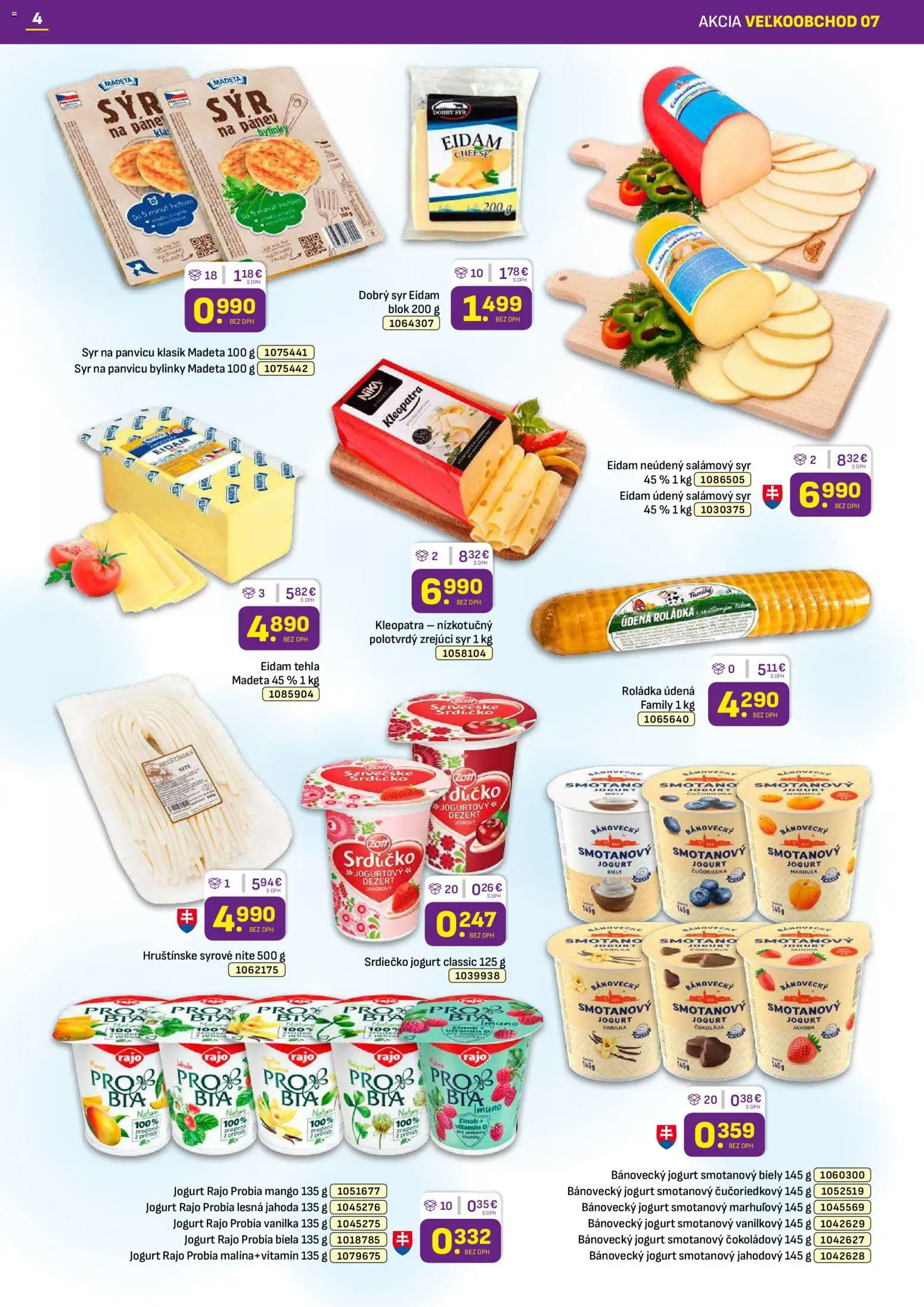 Nové Libex akcie – leták je platný od 07.04.2026 | Strana: 4 | Produkty: Syr, Eidam, Čokoláda, Mango