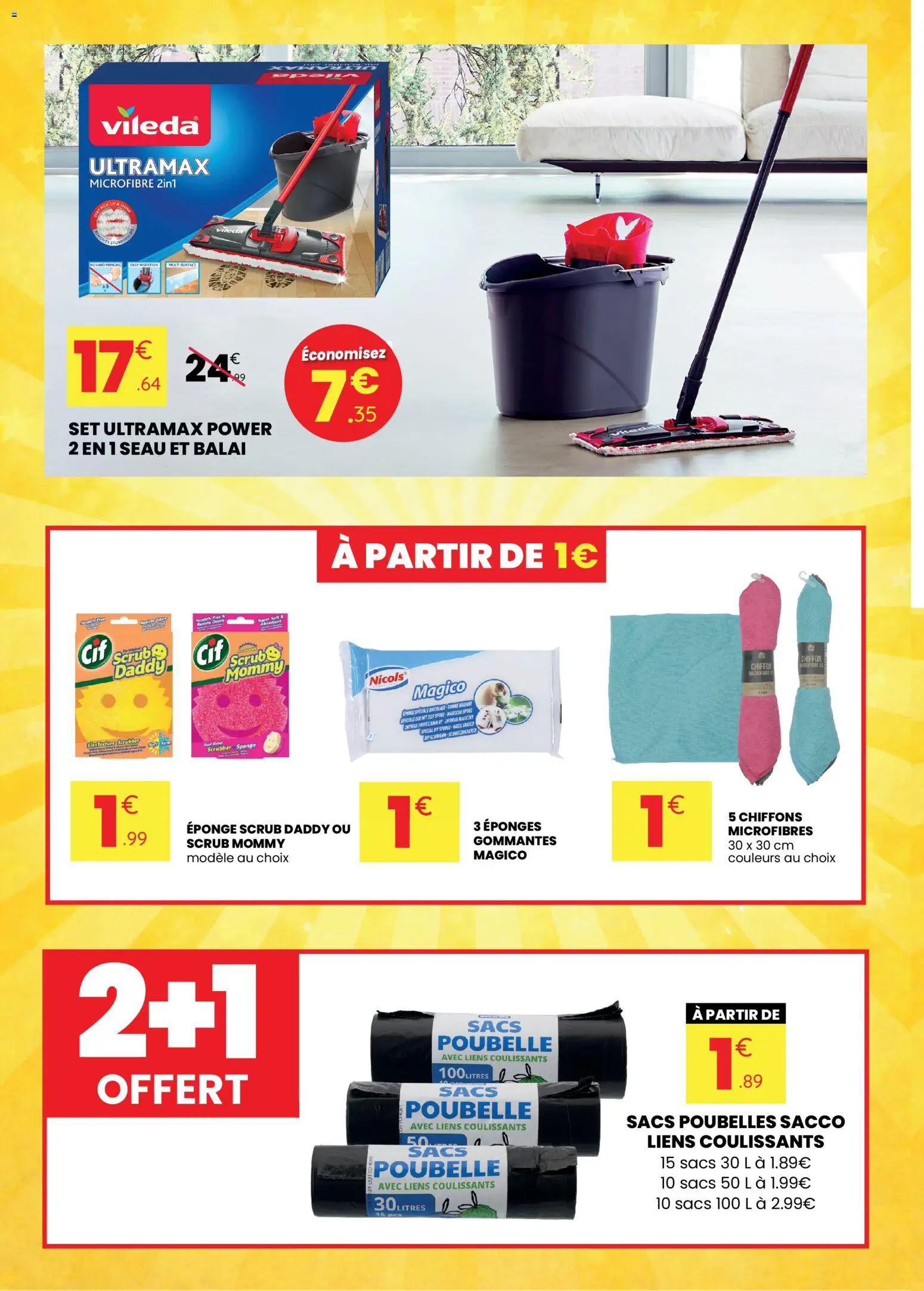 {H1} | Page: 12 | Produits: Poubelle, Sacs poubelles, Eponge, Vileda