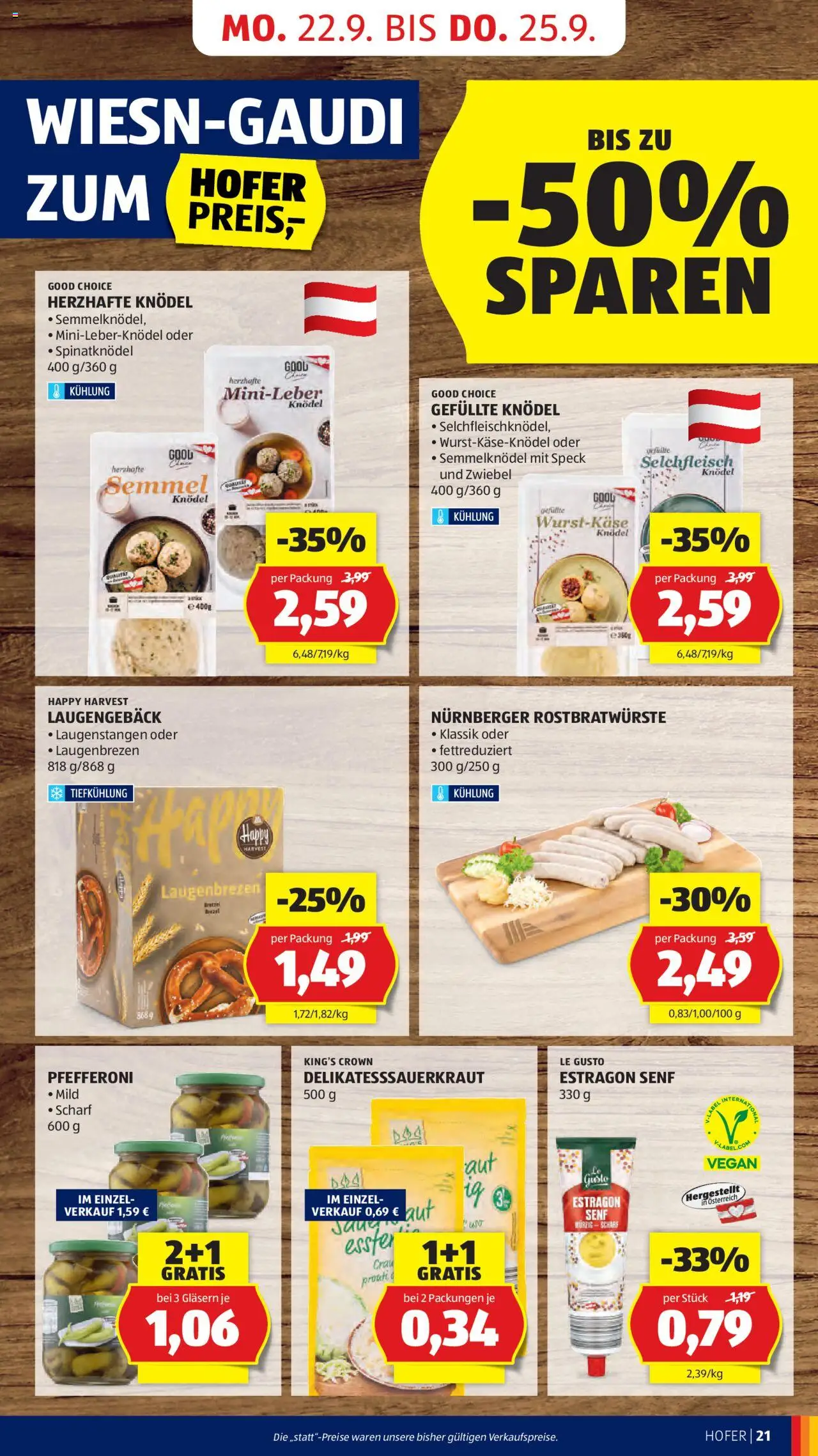 Hofer AT akciós ujság - amely érvényes a következő dátumtól: 19.09.2025 | Oldal: 23 | Termékek: Vegán