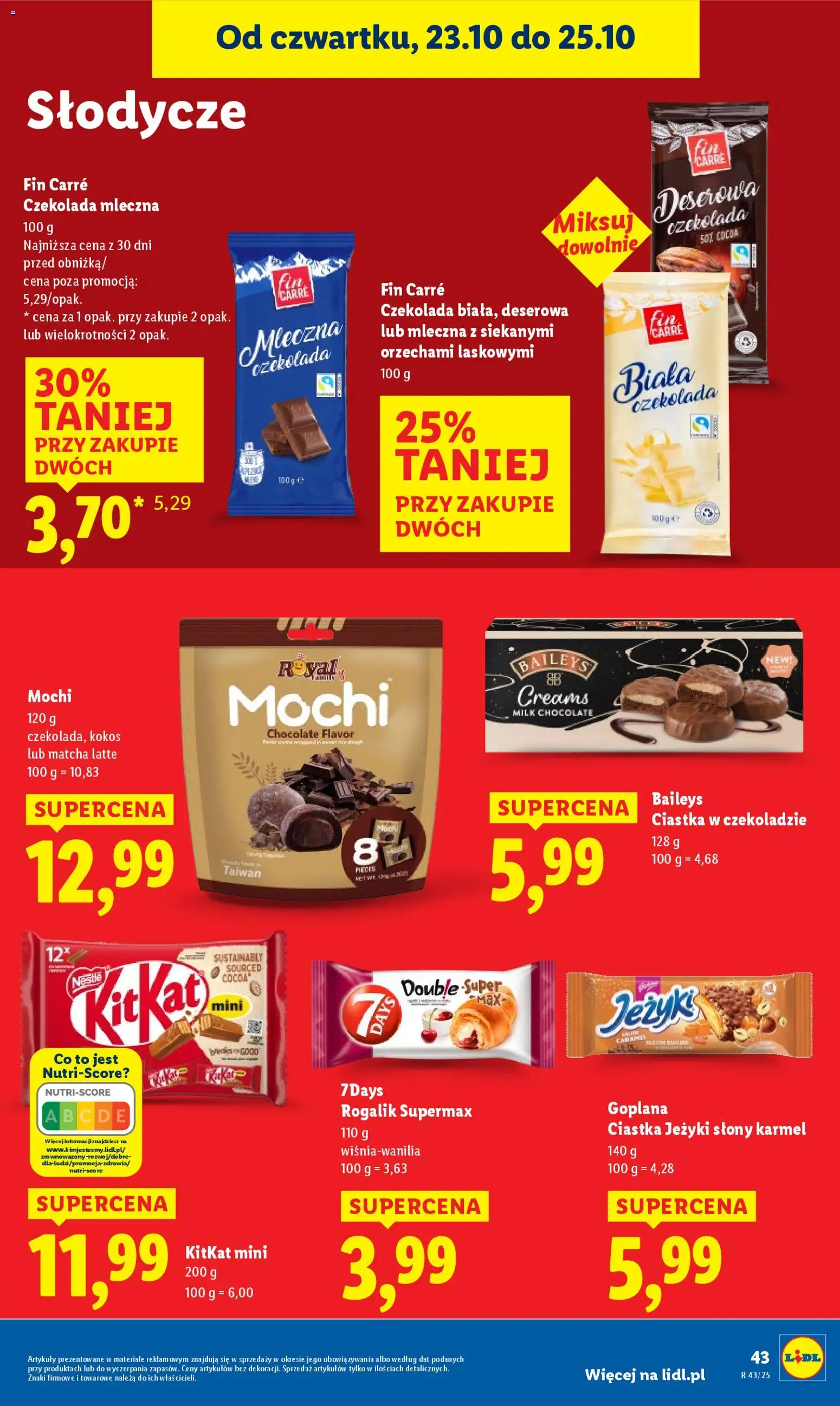 Lidl Gazetka od 23.10.2025 | Strona: 47 | Produkty: Baileys, Czekolada mleczna, Czekolada, Ciastka