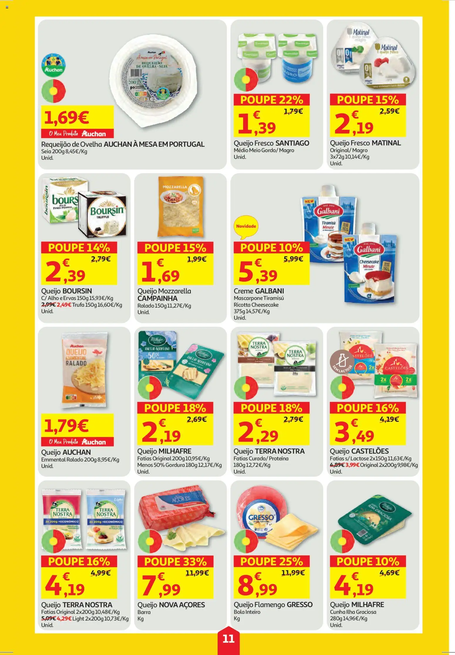 Auchan folheto │ válido de 11.12.2025 | Página: 11 | Produtos: Mesa, Creme, Mascarpone, Proteina