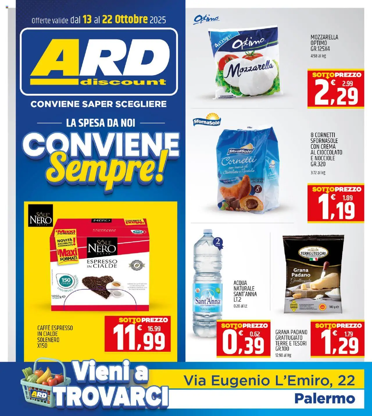 Volantino ARD Discount del 13.10.2025 | Pagina: 20 | Prodotti: Crema, Caffè, Mozzarella, Grana Padano