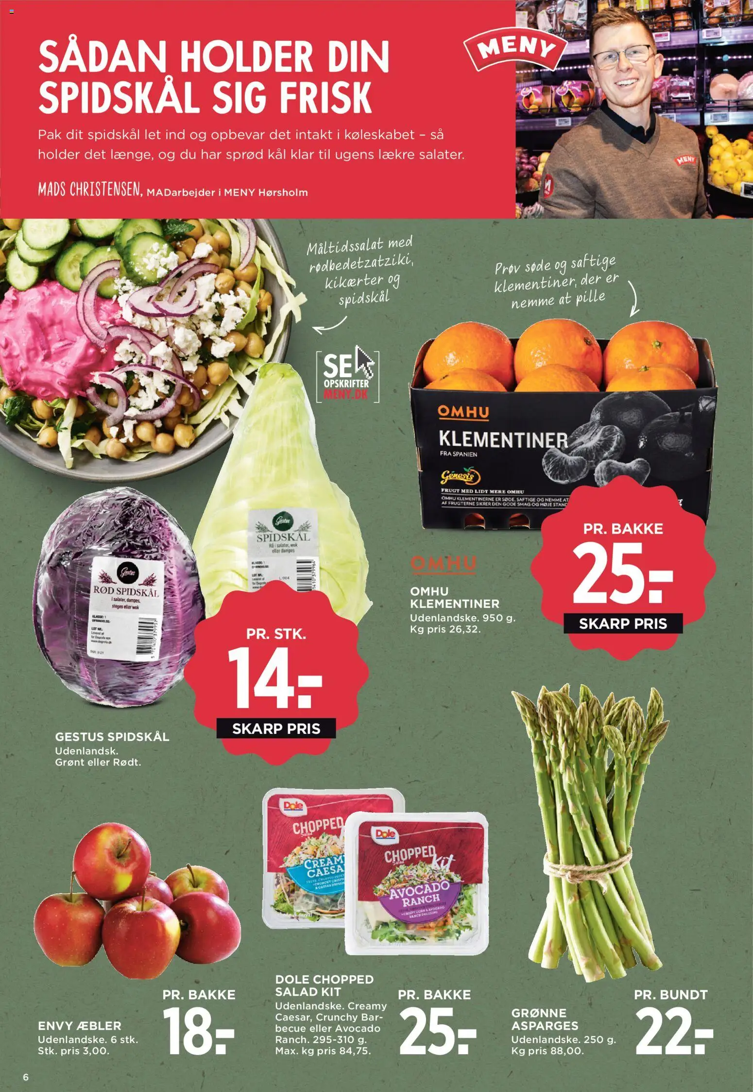 Meny tilbudsavis – gyldig fra 20.02.2026 | Side: 5 | Produkter: Æbler, Kikærter, Spidskål, Asparges