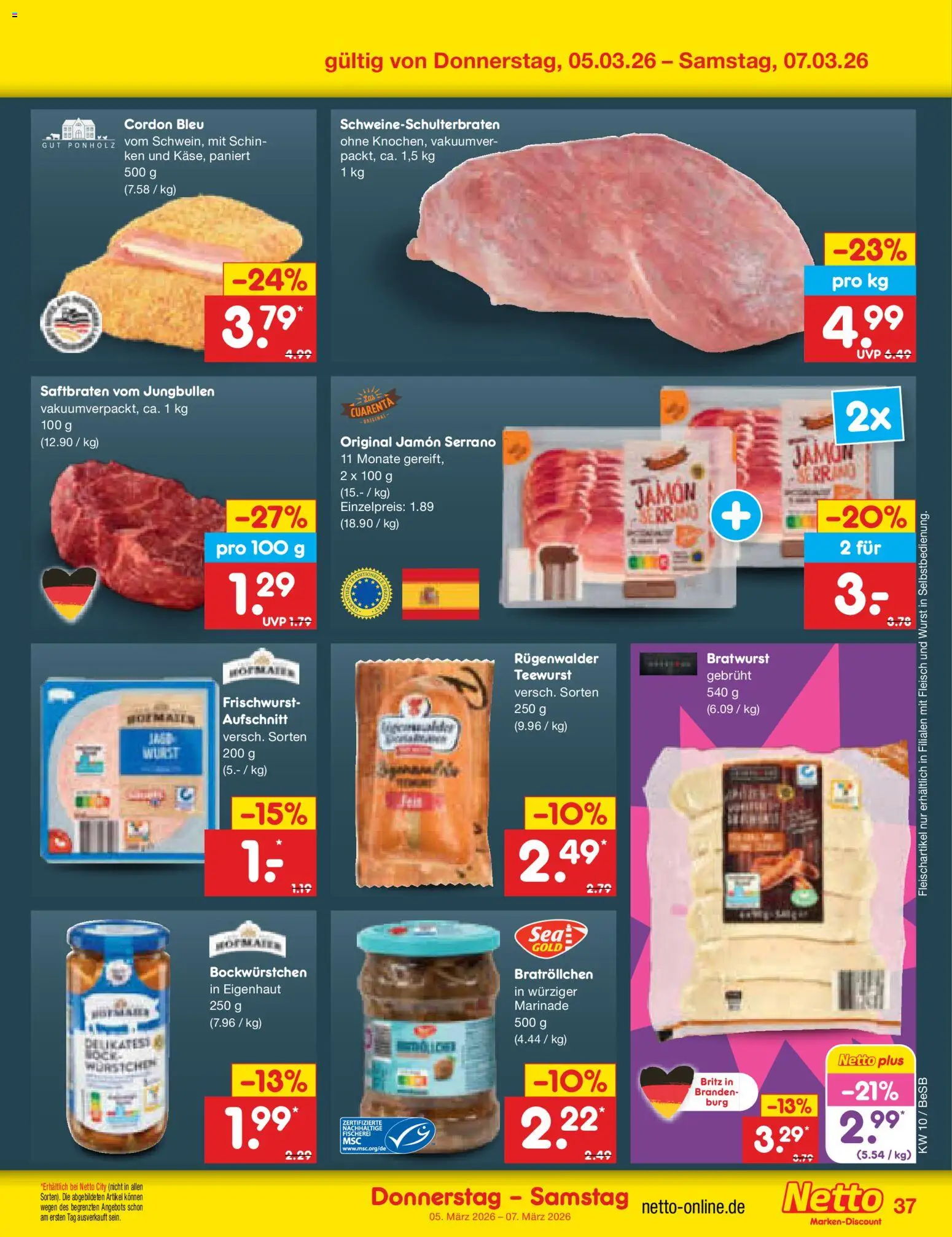 Netto Marken-Discount Prospekt 	 – gültig ab 02.03.2026 | Seite: 47 | Produkte: Bratwurst, Wurst, Fleisch