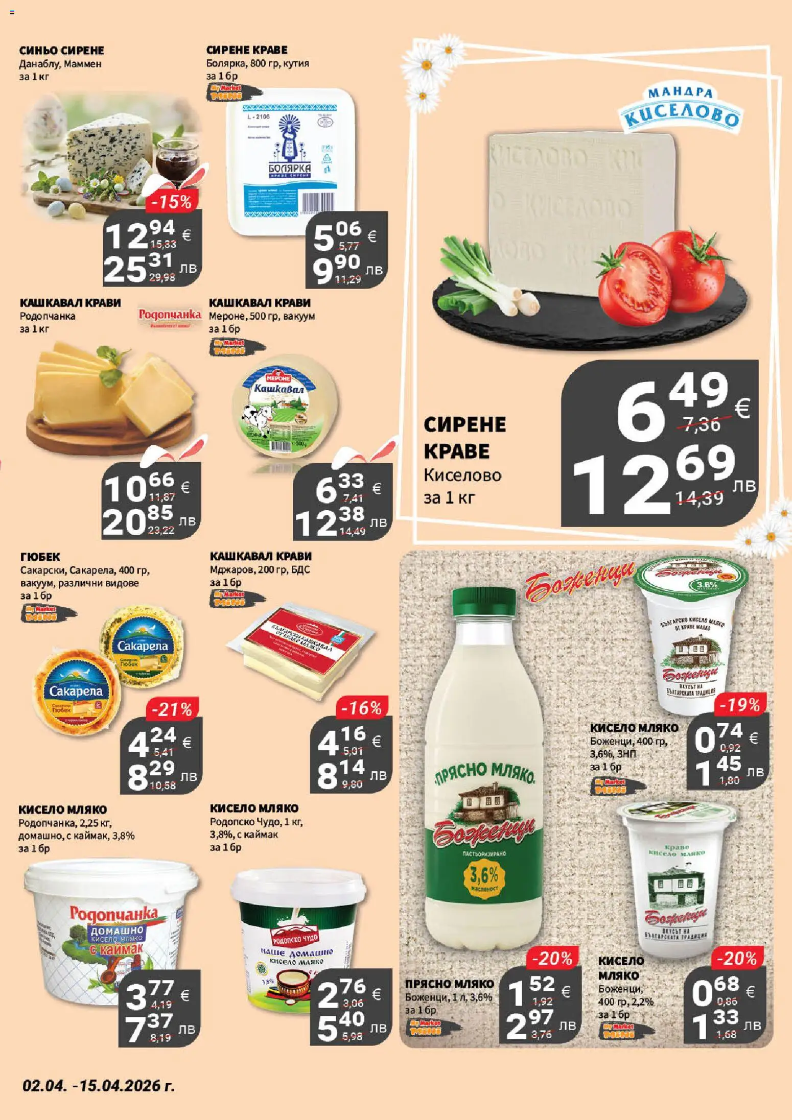 {H1} | Страница: 14 | Продукти: Краве, Мляко, Сирене, Кашкавал