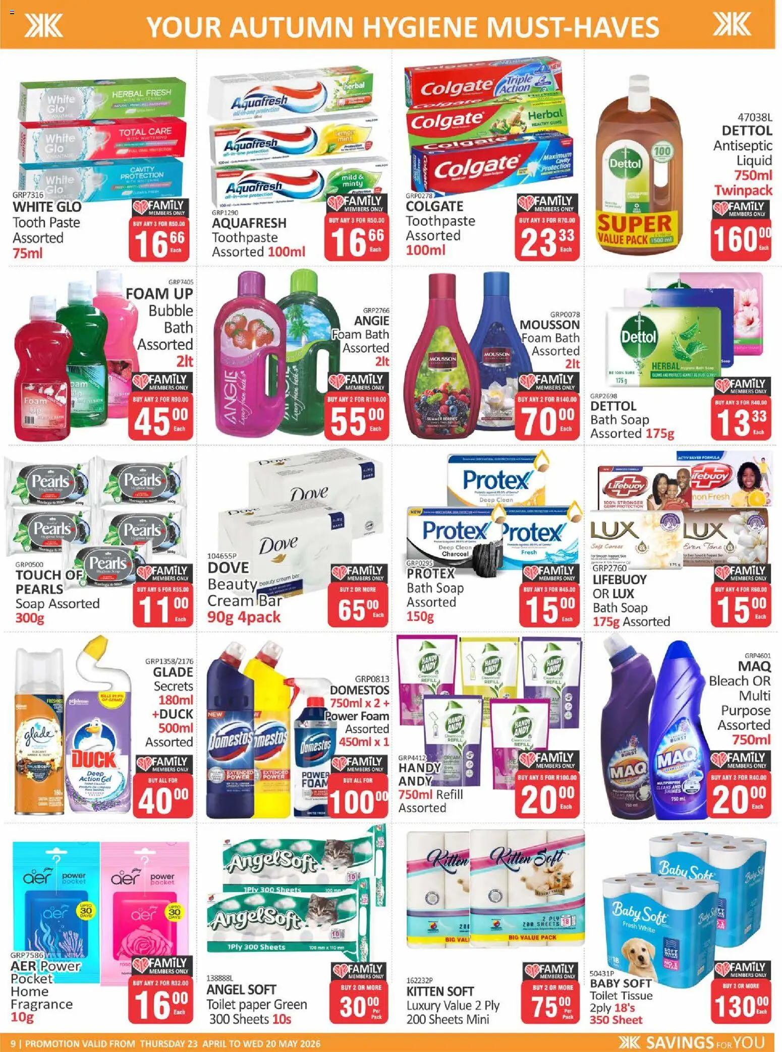 New KIT KAT Cash & Carry catalogue – valid from 23.04.2026 | Page: 9 | Products: Cream, Toothpaste, Paper, Lemon