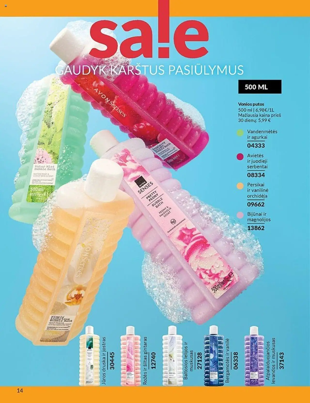 AVON leidinys│galioja nuo 01.07.2025 | Puslapis: 14 | Prekių: Agurkai, Vonios putos, Jūros druska, Druska