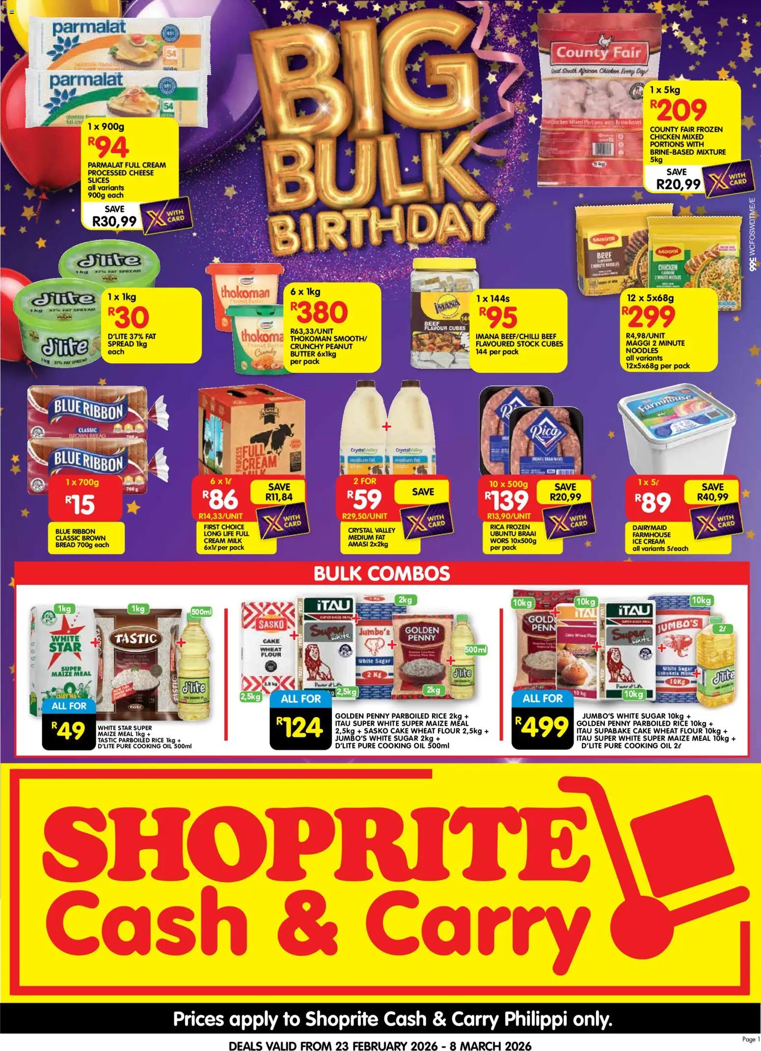 New Shoprite catalogue – valid from 23.02.2026 | Page: 1 | Products: Beef, Cream, Ice cream, Stock